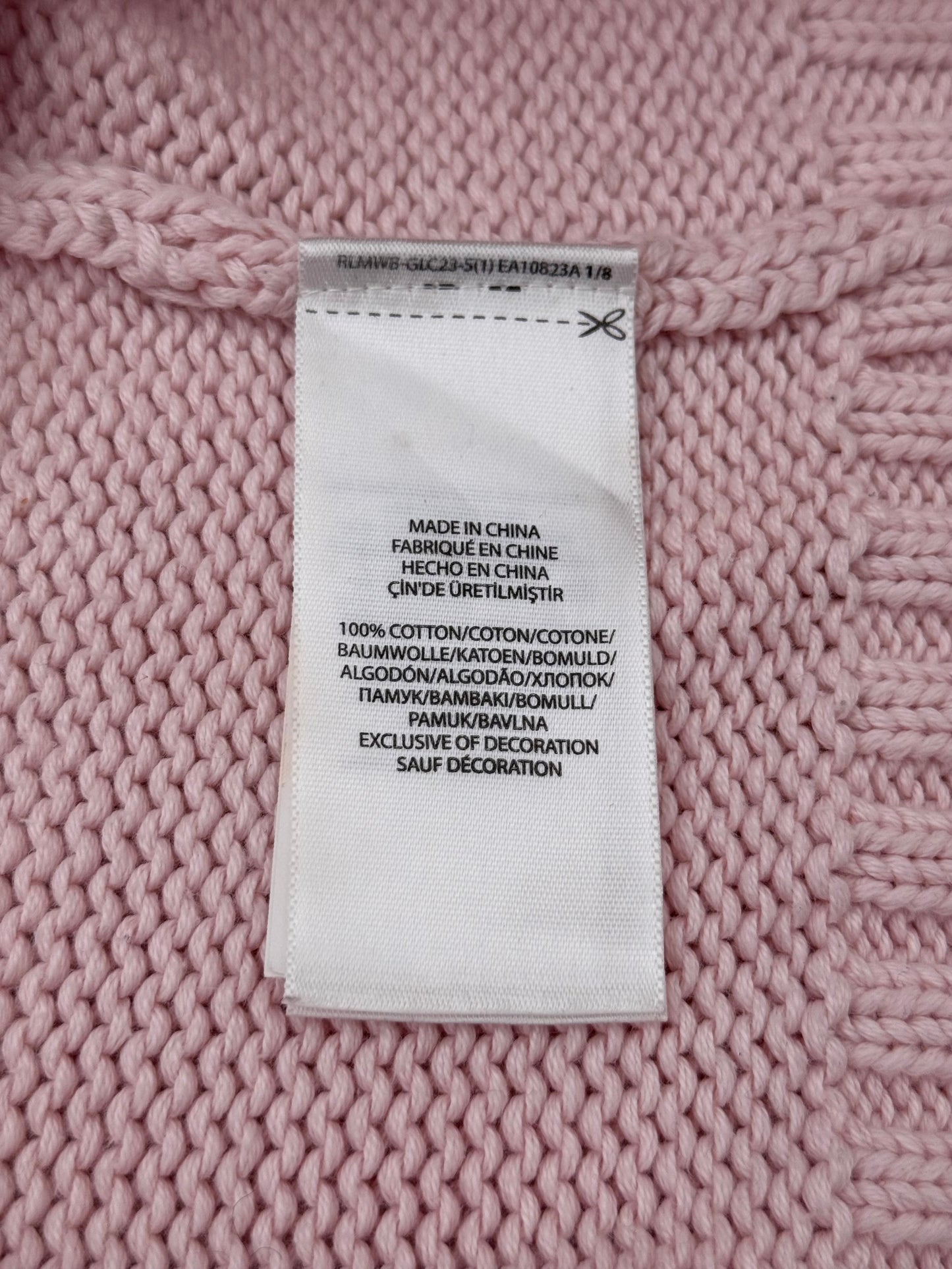 Authentic Pink Pony Ralph Lauren USA Knitted Pullover Jumper Pink XL £375RRP
