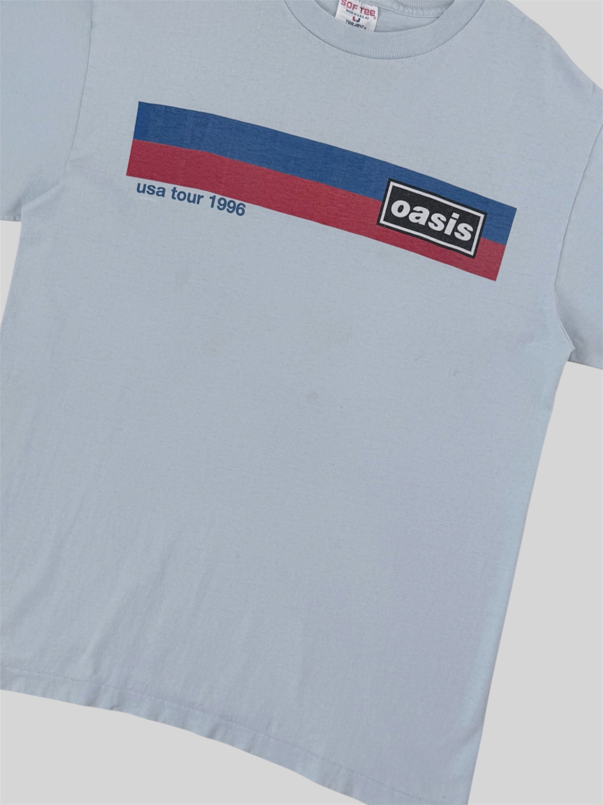 Vintage Oasis USA Tour 1996 Single Stitch T Shirt Light Blue Large