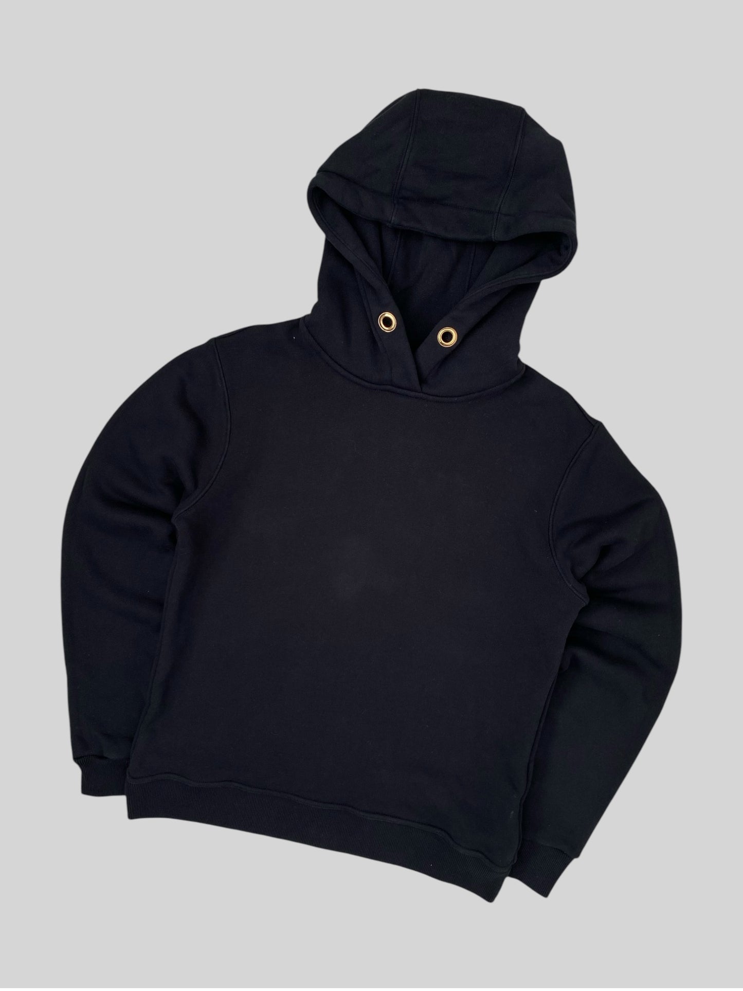 Authentic Burberry Plain Thick Pullover Hoodie Black Small