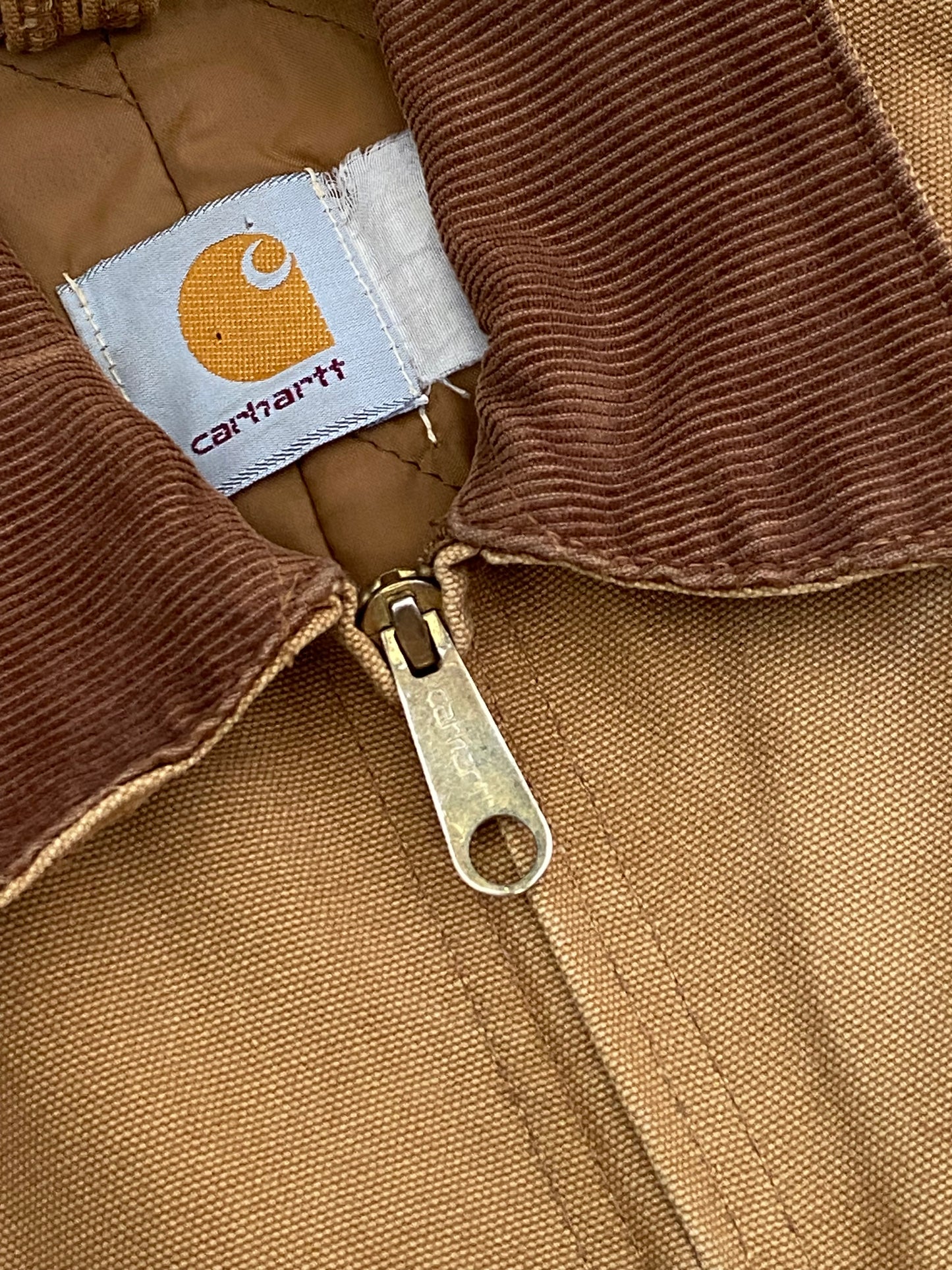 Vintage Carhartt Cushion Lined American Detroit Jacket Beige Large