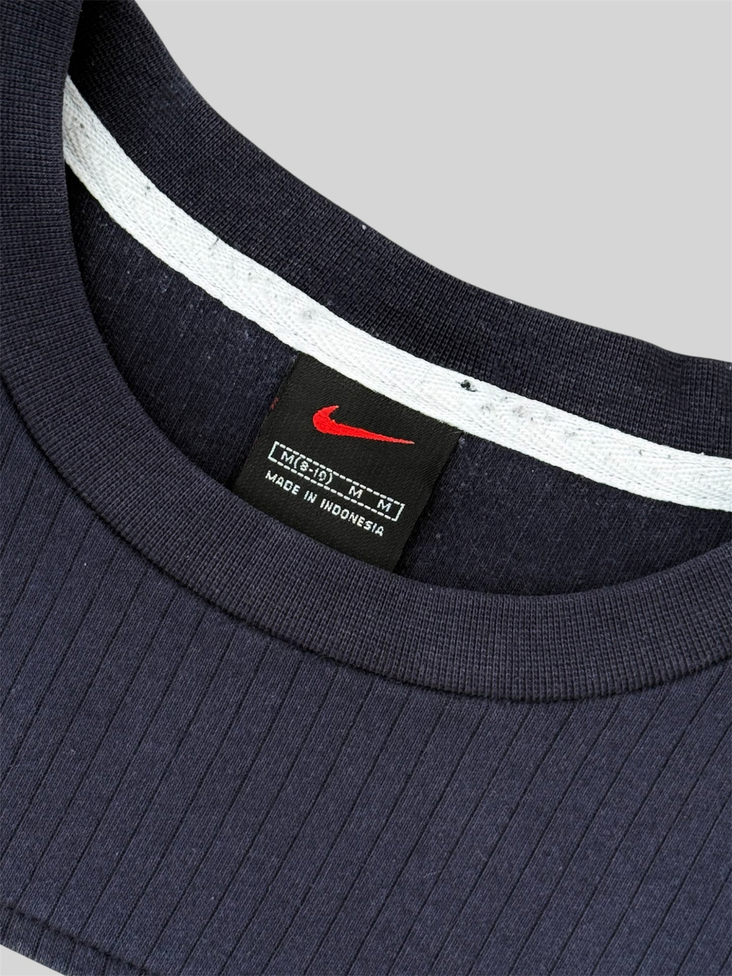 Vintage Nike 2000s Embroidered Spellout Pullover Sweatshirt Navy Medium