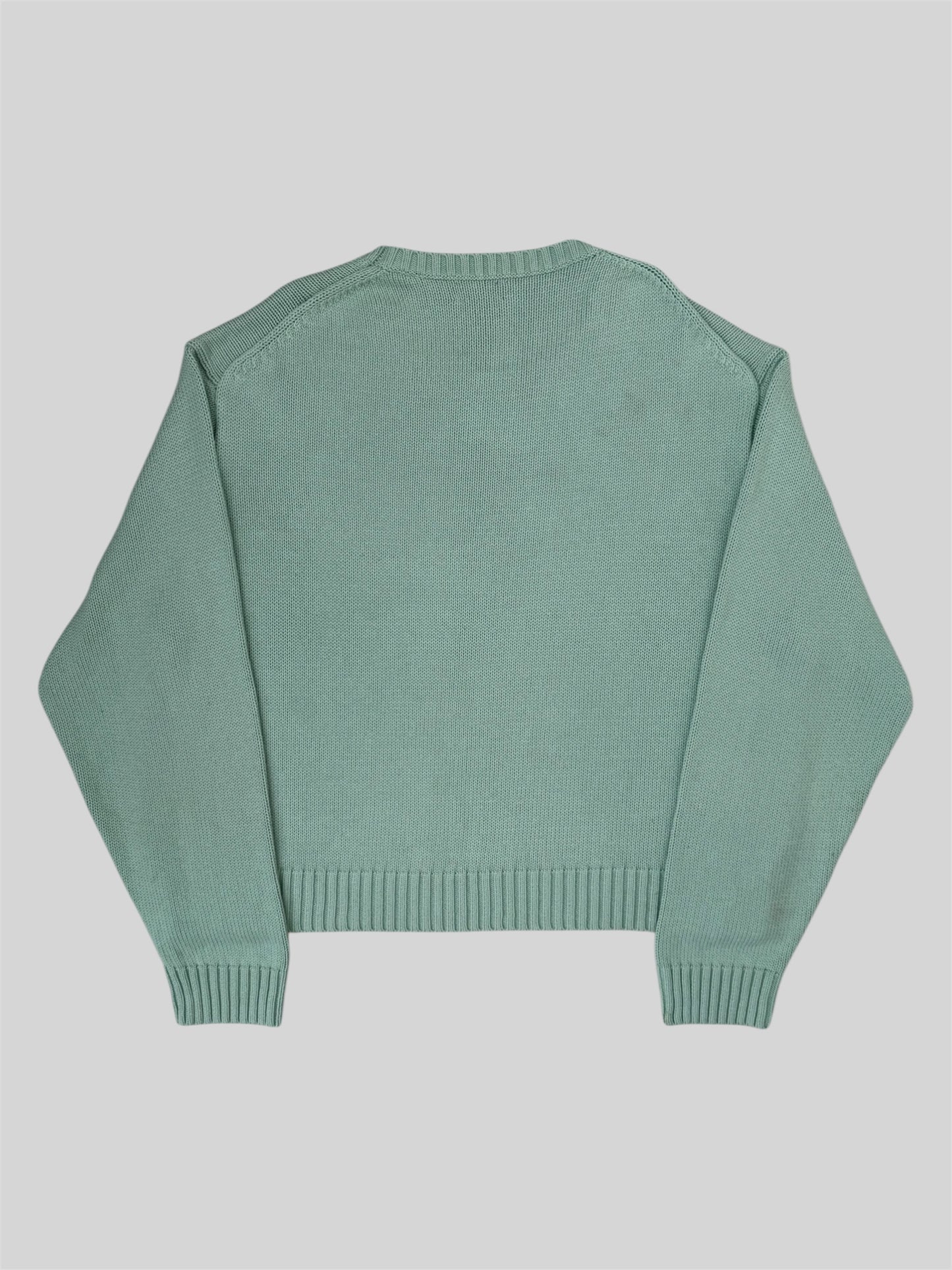 Authentic Polo Ralph Lauren Bear Knitted Jumper Celadon Green XL £449RRP QR SCAN