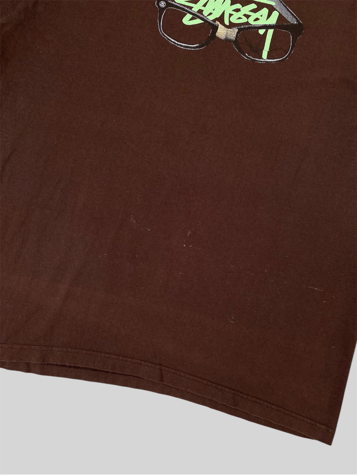 Vintage 2000s Stussy Spellout T Shirt Brown Large