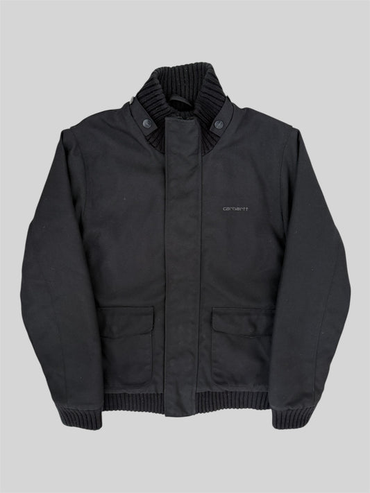 Modern Carhartt Embroidered Full Zip Cushion Lined Jacket Black Large