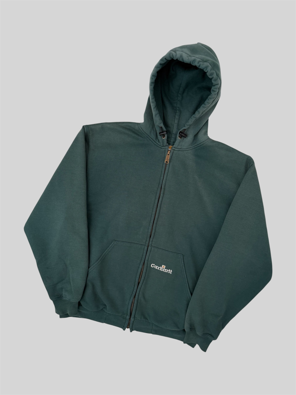 Vintage Carhartt 2002 Thermal Lining Full Zip Hoodie K129 HTG Green Medium