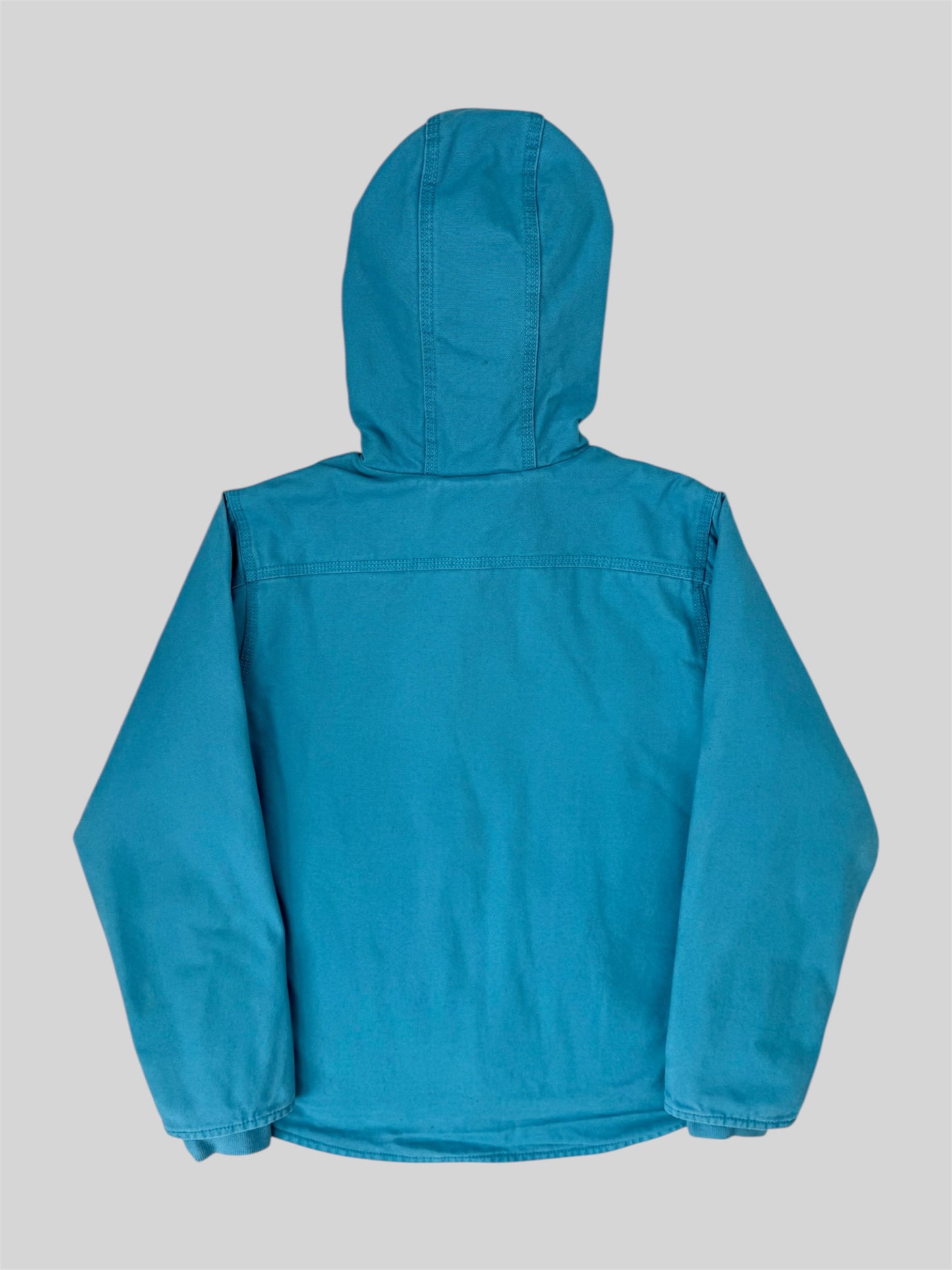 Vintage Carhartt 2000s Sherpa Lined Jacket RN 13706 Light Blue Large Age 14