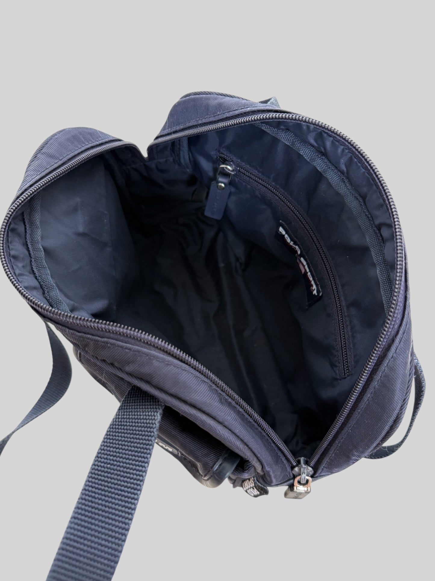 Vintage 1990s Polo Sport Ralph Lauren Small Shoulder Nylon Bag Navy Blue
