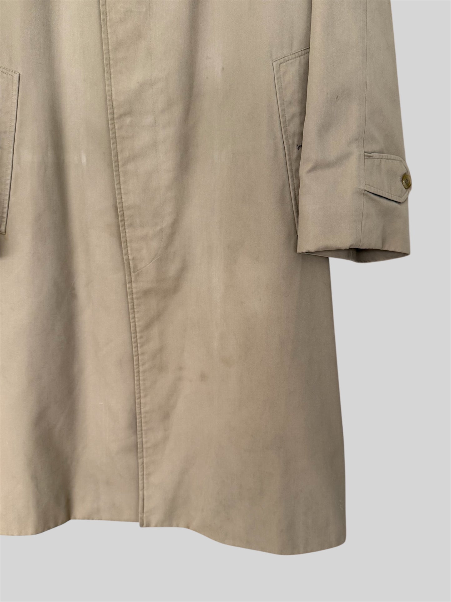 Vintage Burberry Men’s Regular Fit Mid Length Mac Trench Coat Beige Size Large