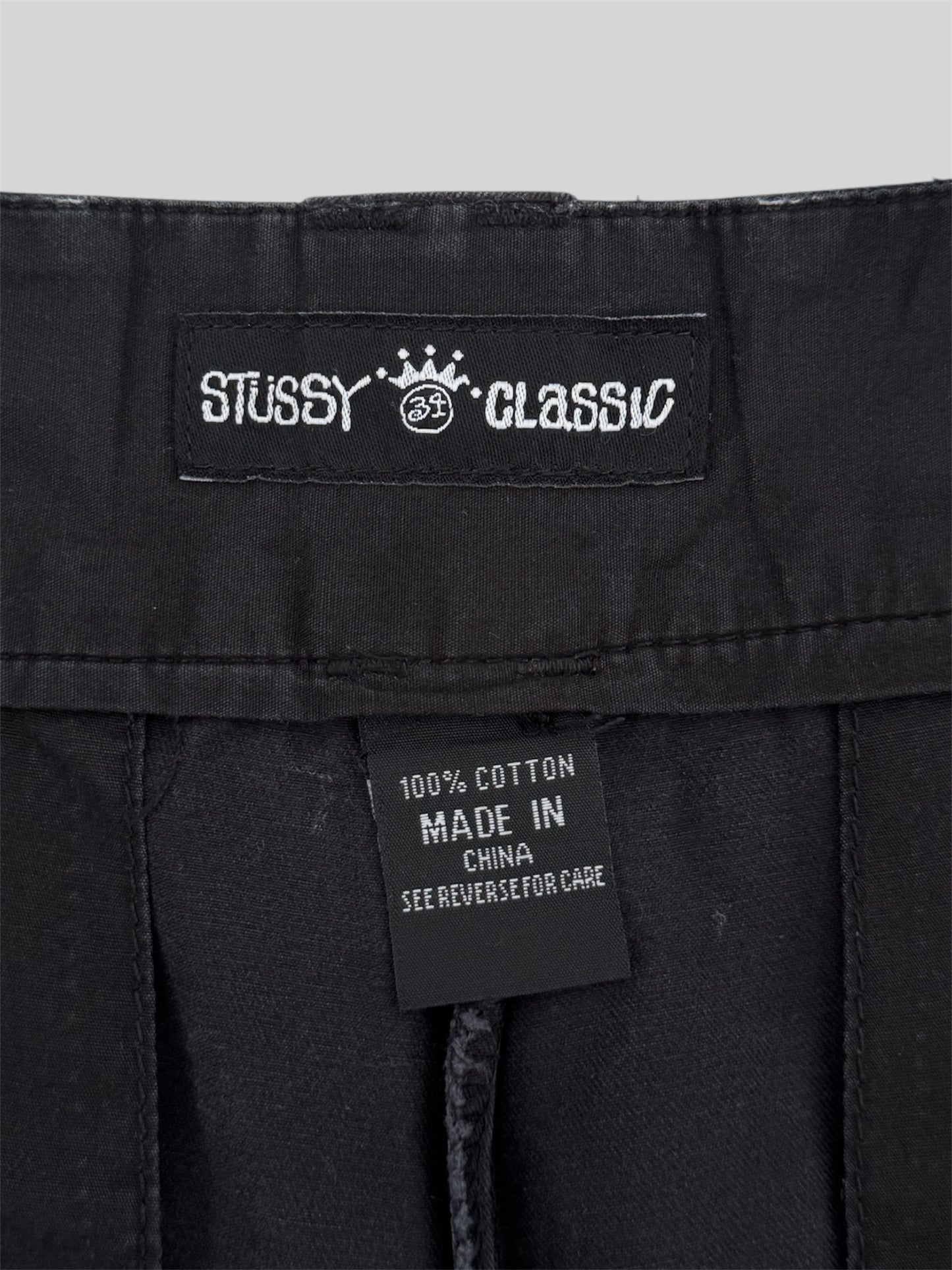Vintage Stussy 2000s Stussy Classic Regular Fit Chino Trousers Faded Navy W34 L34
