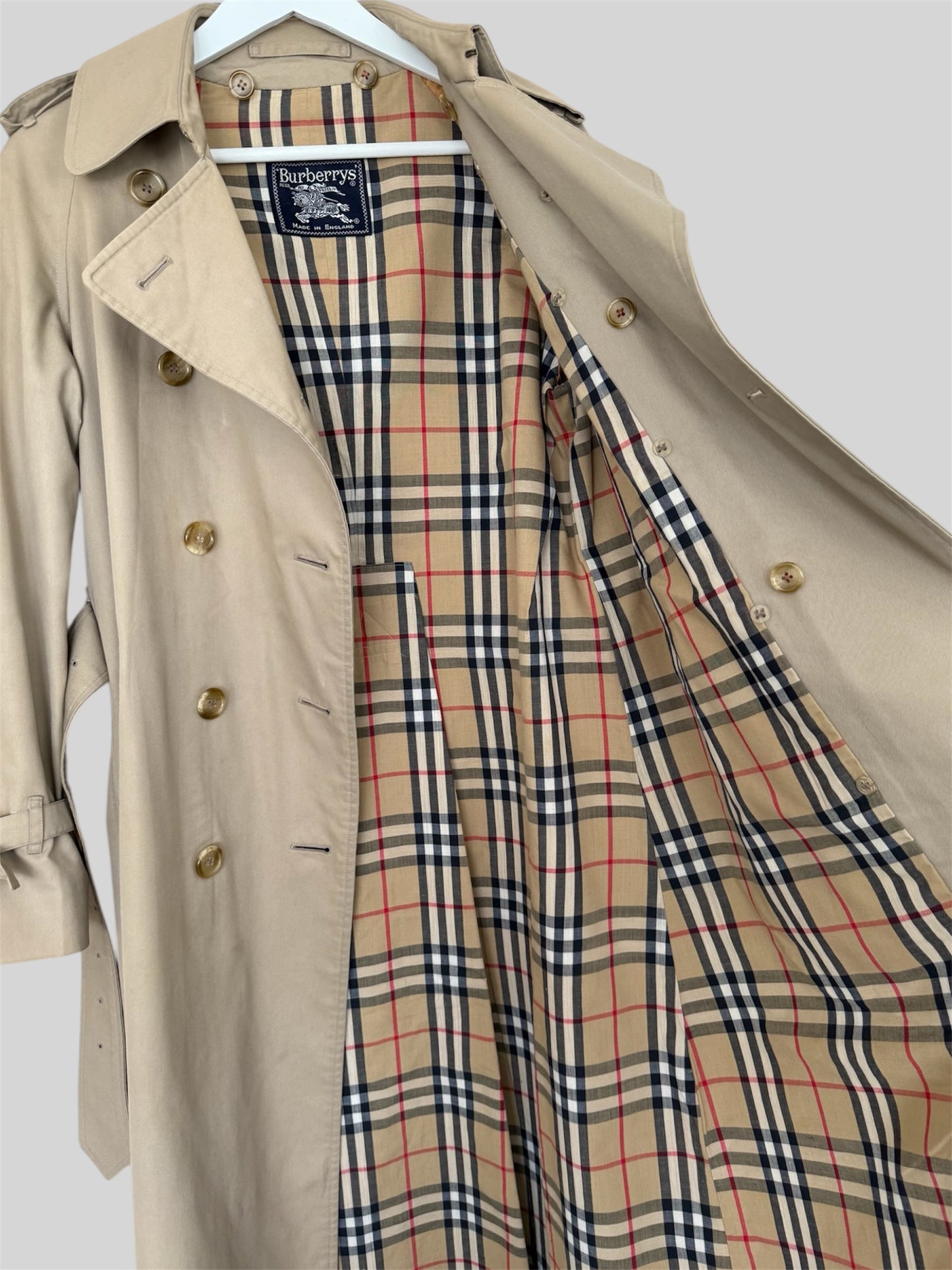 Rare Vintage Burberry Women’s Relaxed Fit Trench Coat & Inner Lining Size 8 Long