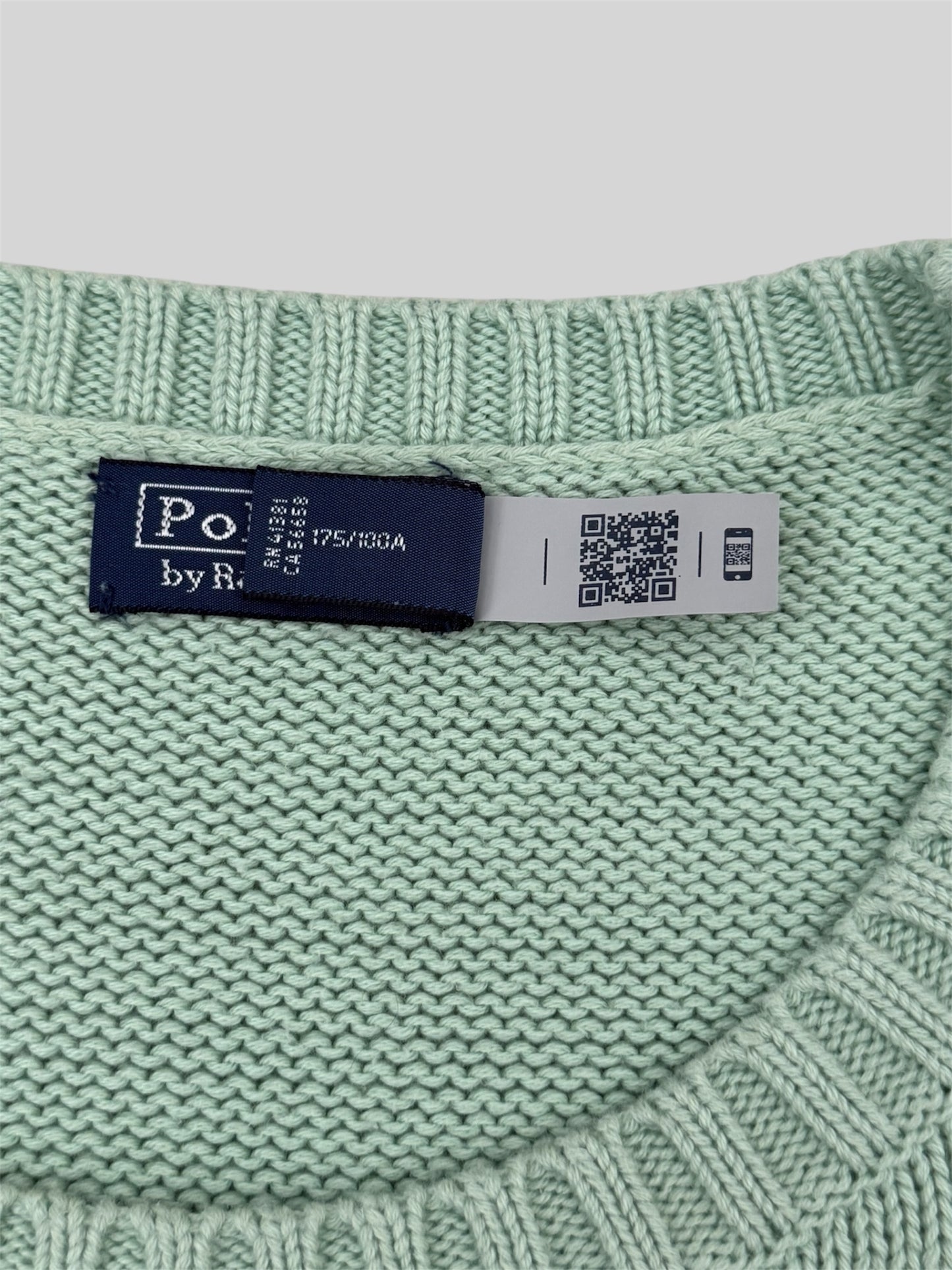 Authentic Polo Ralph Lauren Bear Knitted Jumper Celadon Green XL £449RRP QR SCAN