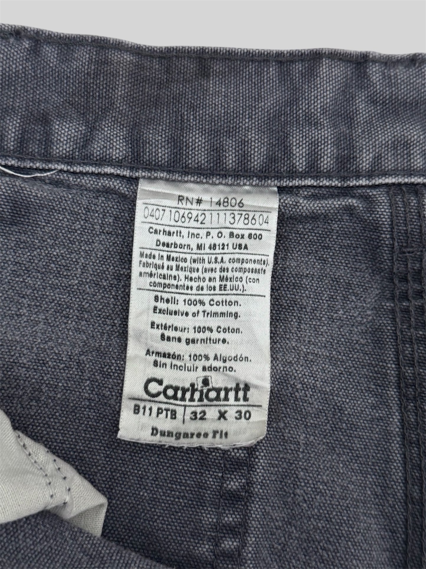 Vintage Carhartt 2007 Single Knee Carpenter Trousers B11 PTB Petrol Blue W32 L30