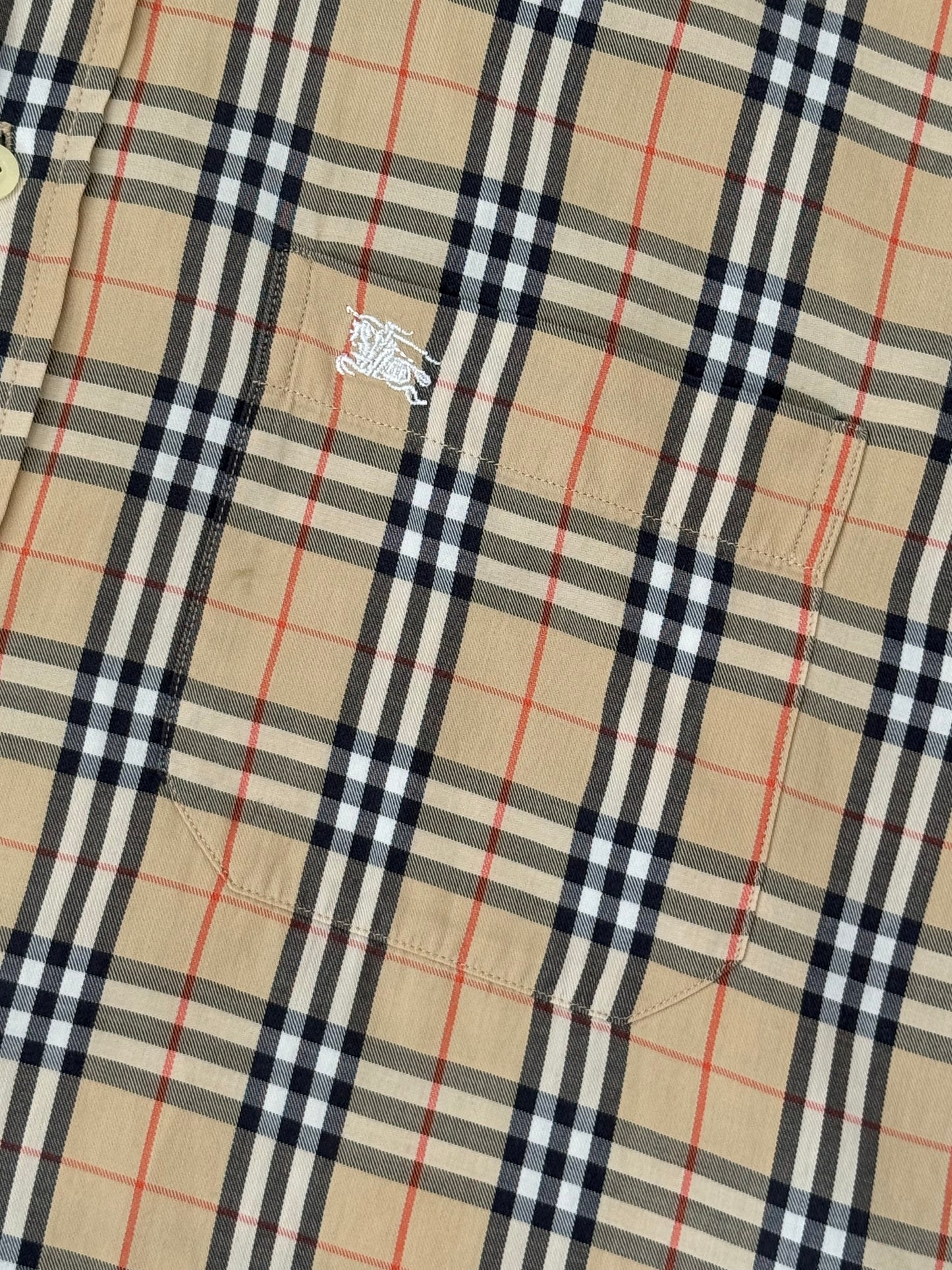 Vintage Burberry 90s Nova Check Button Up Shirt Beige Large