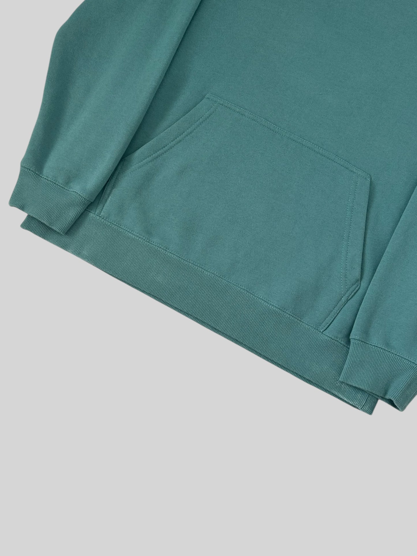 Vintage Stussy Spellout Back Print Pullover Hoodie Green Medium