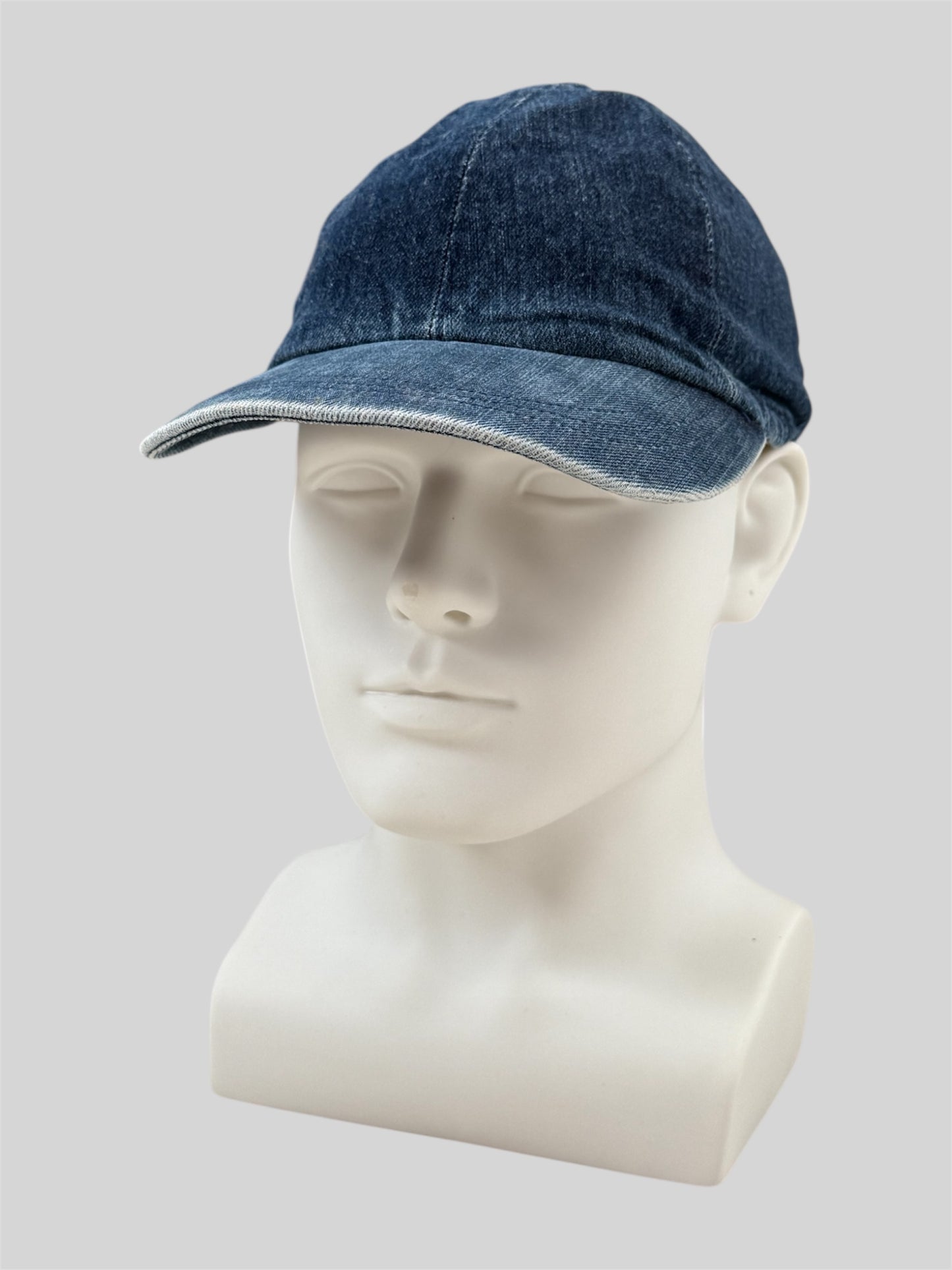 Vintage Burberry 2000s Nova Check Denim Adjustable Baseball Cap Blue One Size