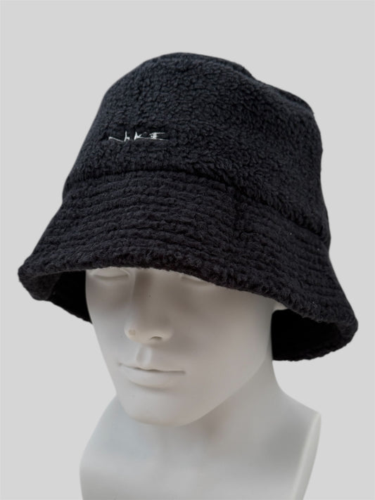 Brand New With Tags Vintage Nike 90s Fleece Retro Bucket Hat Black L/XL