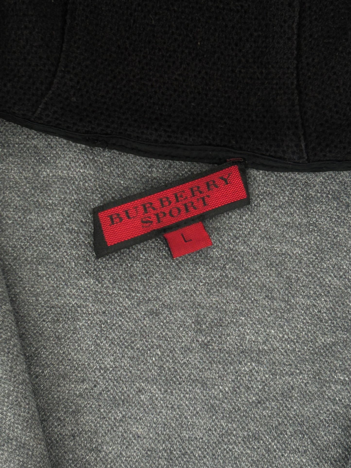 Vintage Burberry Sport Spellout Full Zip Active Hoodie Light Grey Large