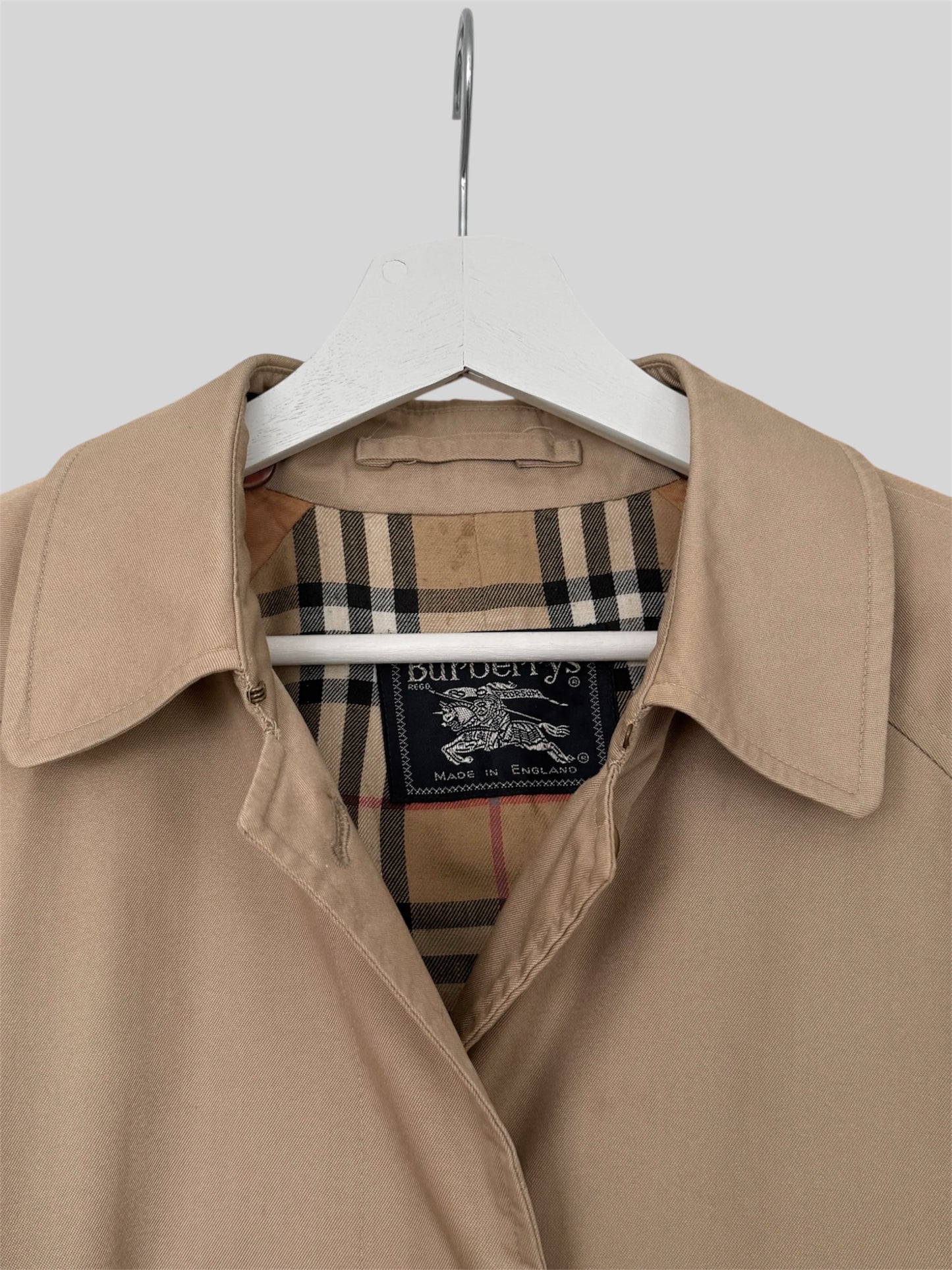 Vintage Burberry Women’s Regular Fit Full Length Trench Coat Beige Size 14 Long