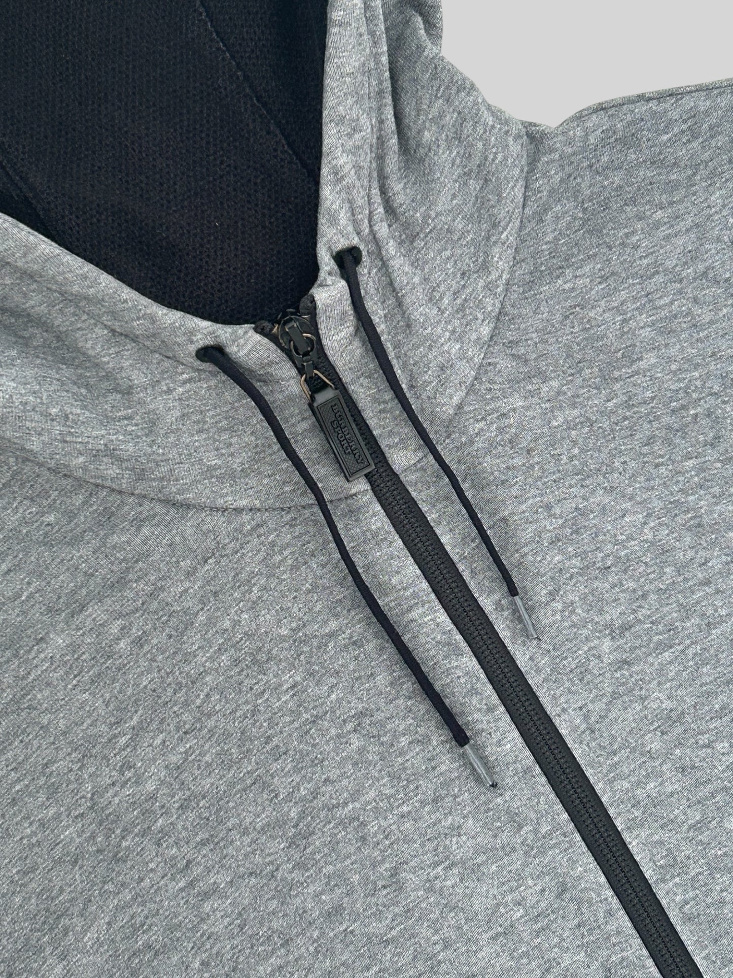 Vintage Burberry Sport Spellout Full Zip Active Hoodie Light Grey Large