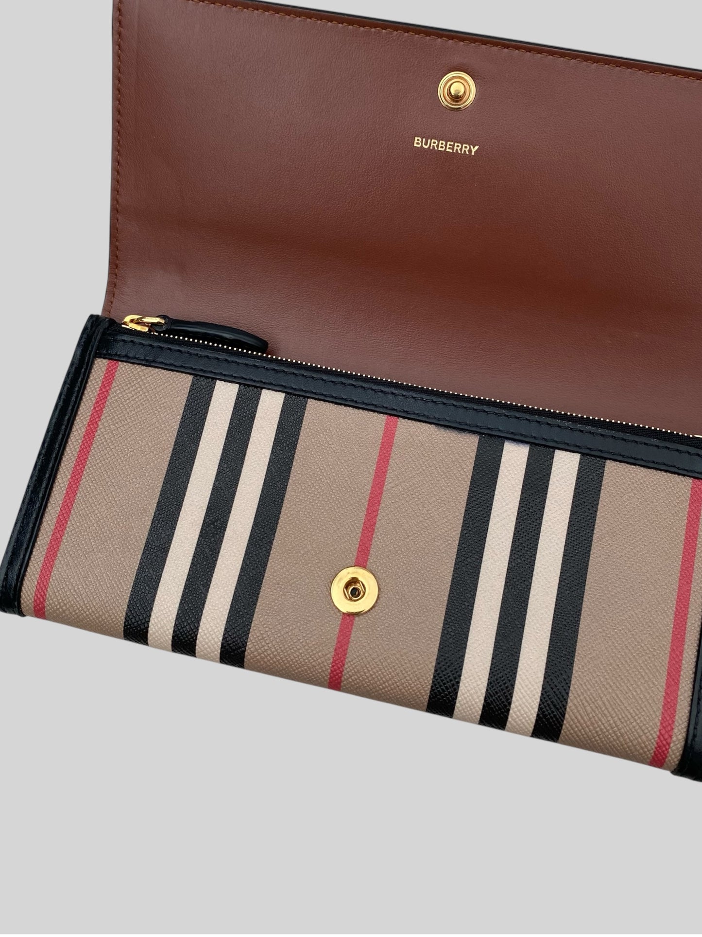 Burberry Halton Striped Logo Continental Wallet Clutch £650RRP