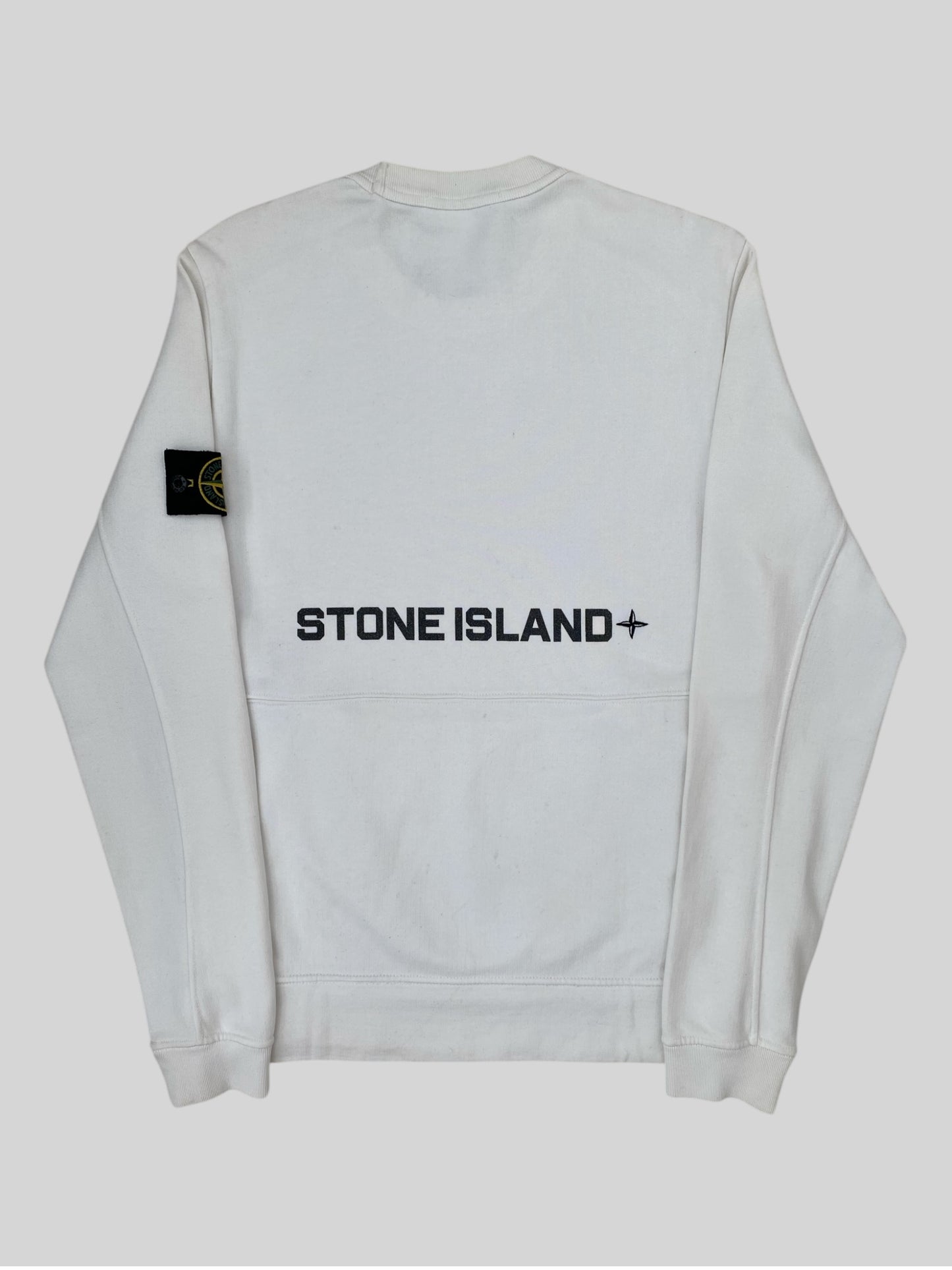 Authentic Rare Stone Island 2016 Pullover Spellout Sweatshirt White Small