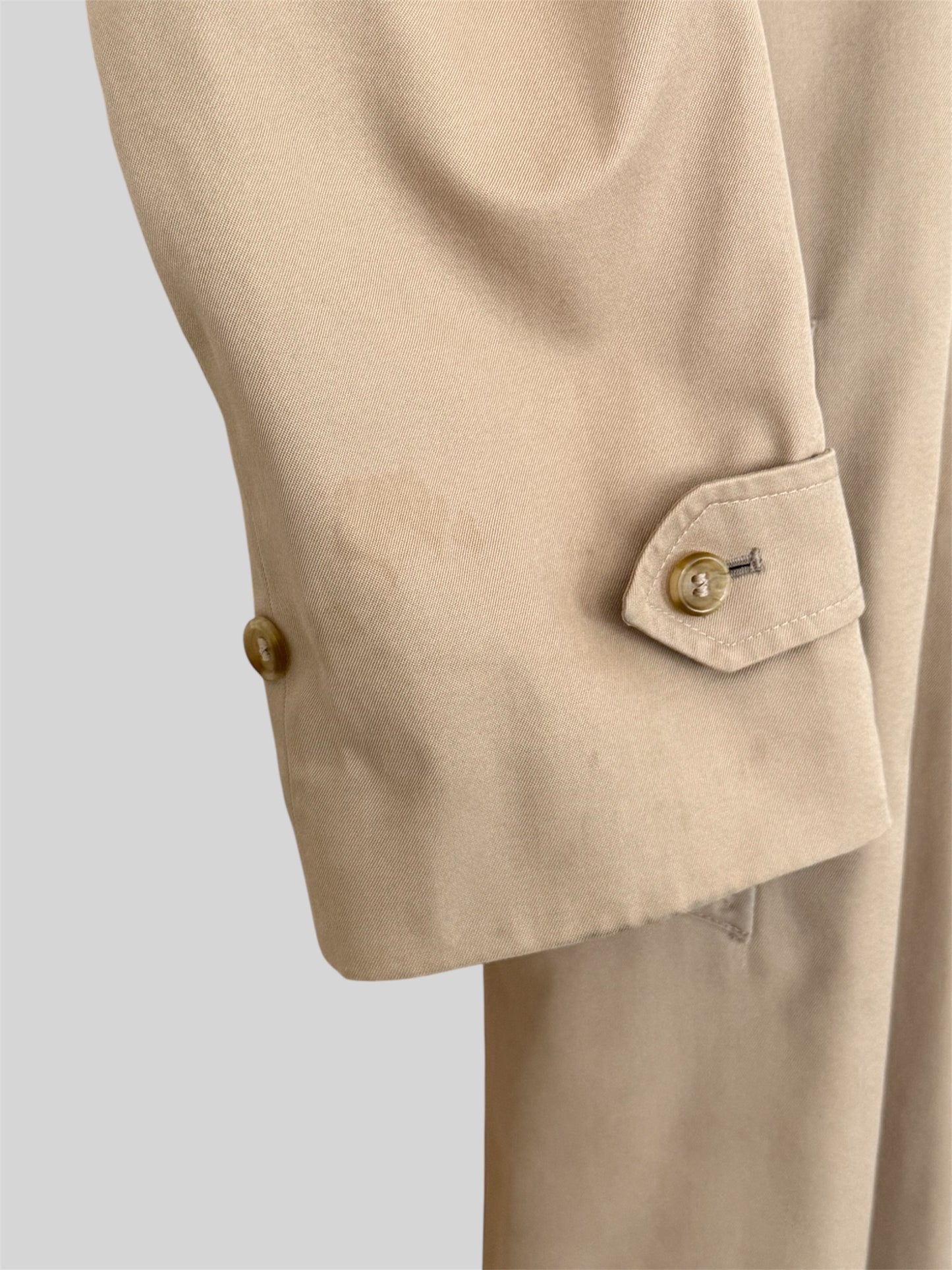 Vintage Burberry Women’s Regular Fit Full Length Trench Coat Beige Size 14 Long
