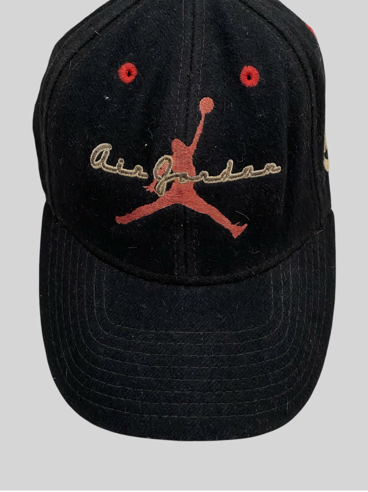 Rare 1990s Nike Air Jordan Embroidered Emblem Baseball Cap BlackAdults One Size