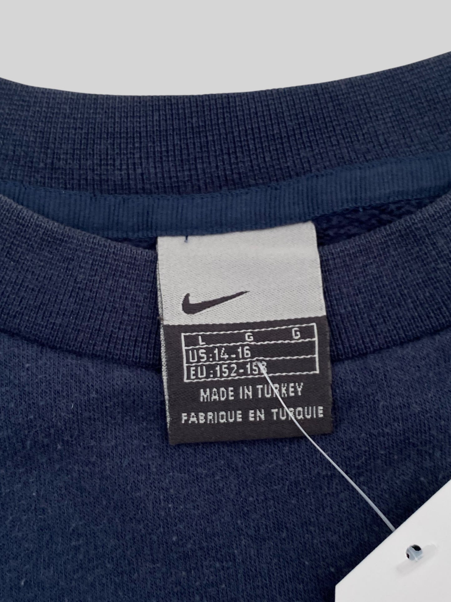 Vintage Nike Swoosh Bubble Pullover Sweatshirt Navy Small