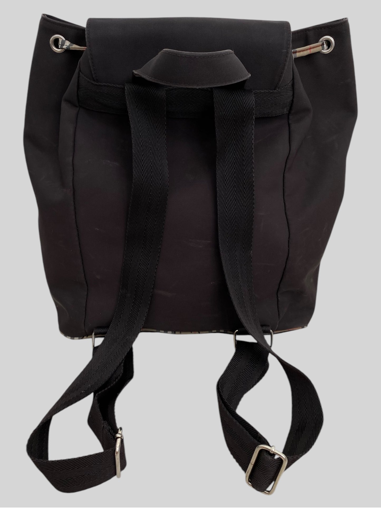 Burberry Nylon & Leather Medium Black Rucksack Backpack