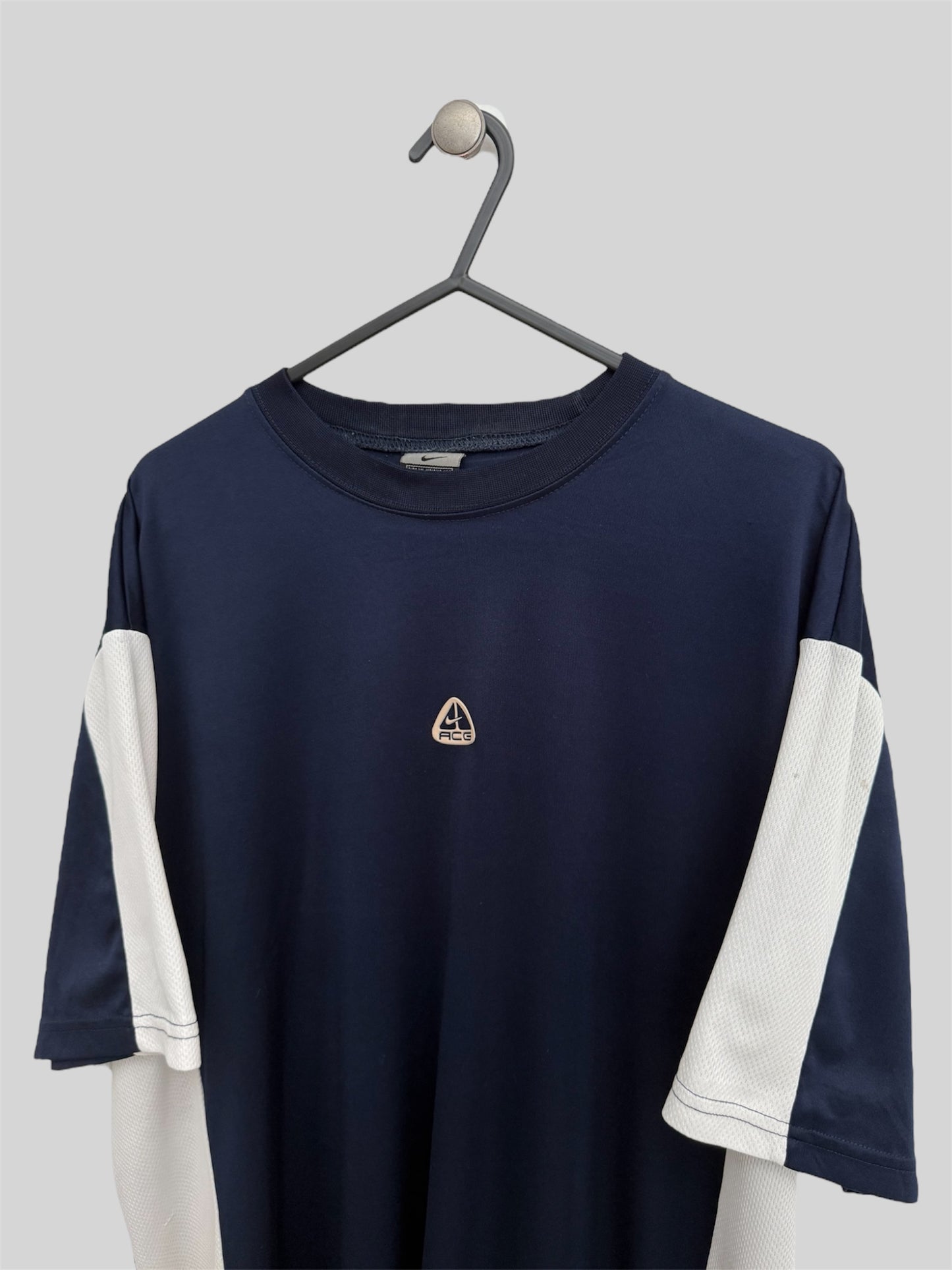 Rare Vintage Nike ACG 2000s Spellout T Shirt Navy X-Large
