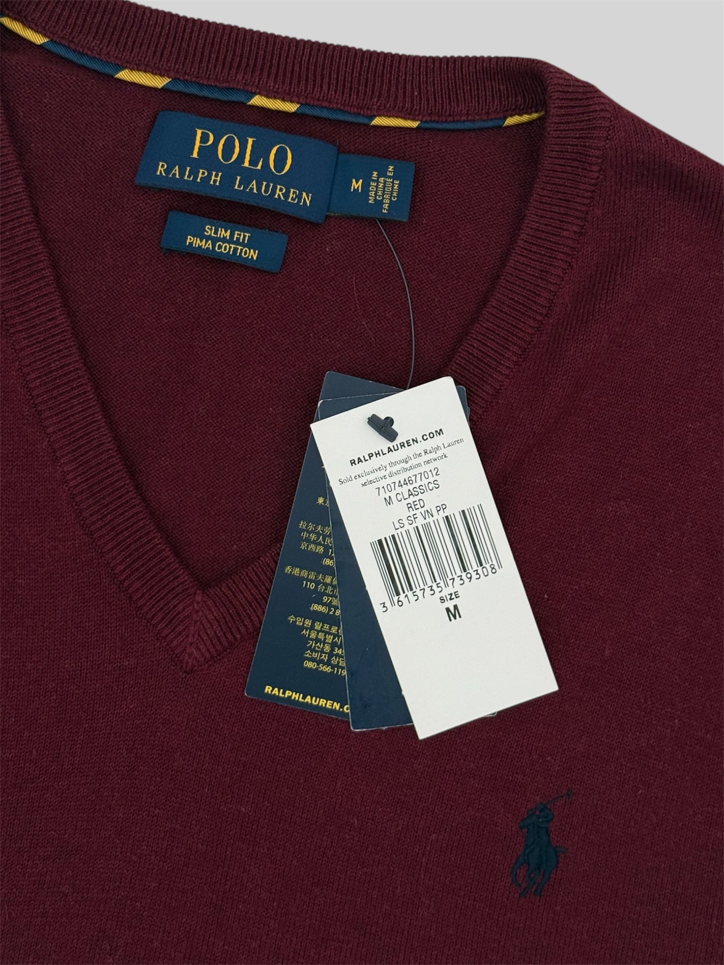 BNWT Authentic Polo Ralph Lauren Pullover Jumper Burgundy Medium £190RRP + Seal Bag