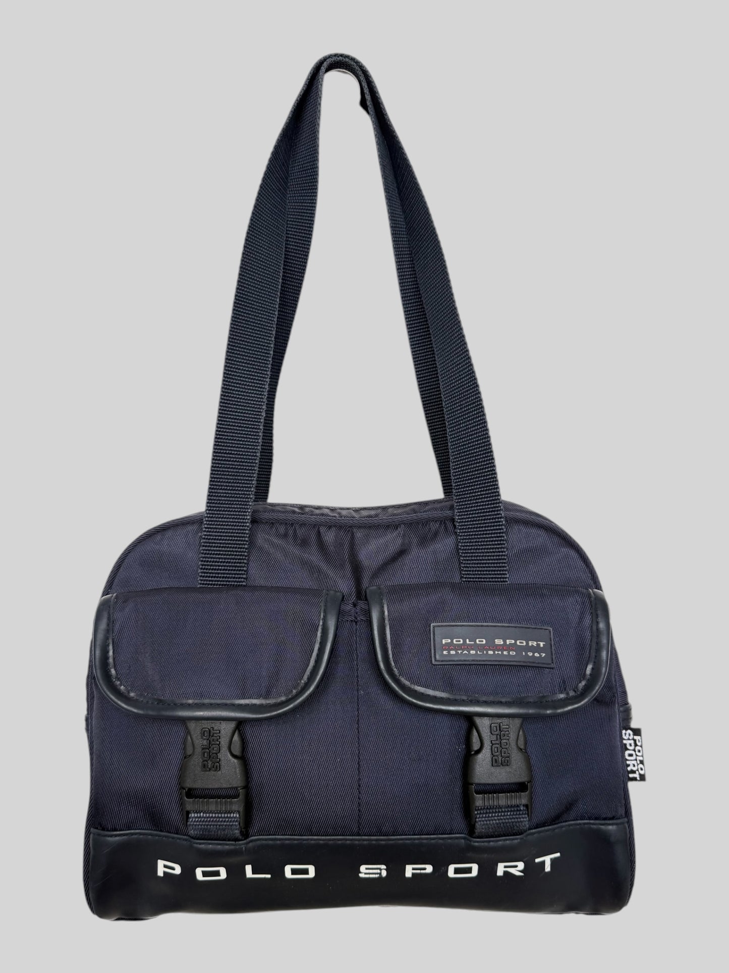 Vintage 1990s Polo Sport Ralph Lauren Small Shoulder Nylon Bag Navy Blue