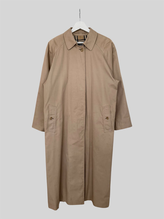 Vintage Burberry Women’s Regular Fit Full Length Trench Coat Beige Size 14 Long