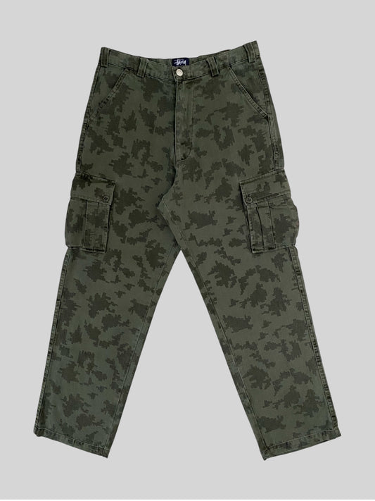 Vintage Stussy Outdoor Camouflage Cargo Trousers Green W30 L30