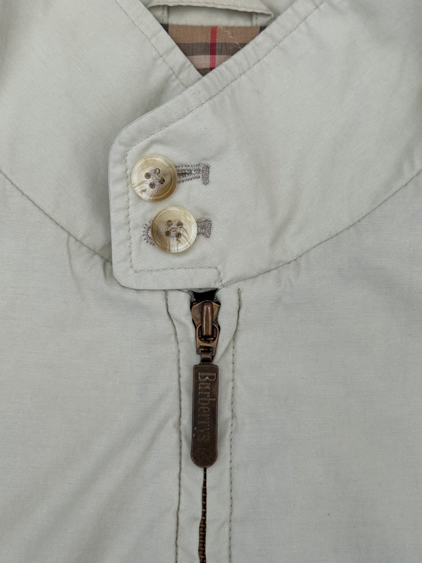 Authentic 1990s Burberry Nova Check Full Zip Coat Beige X-Large