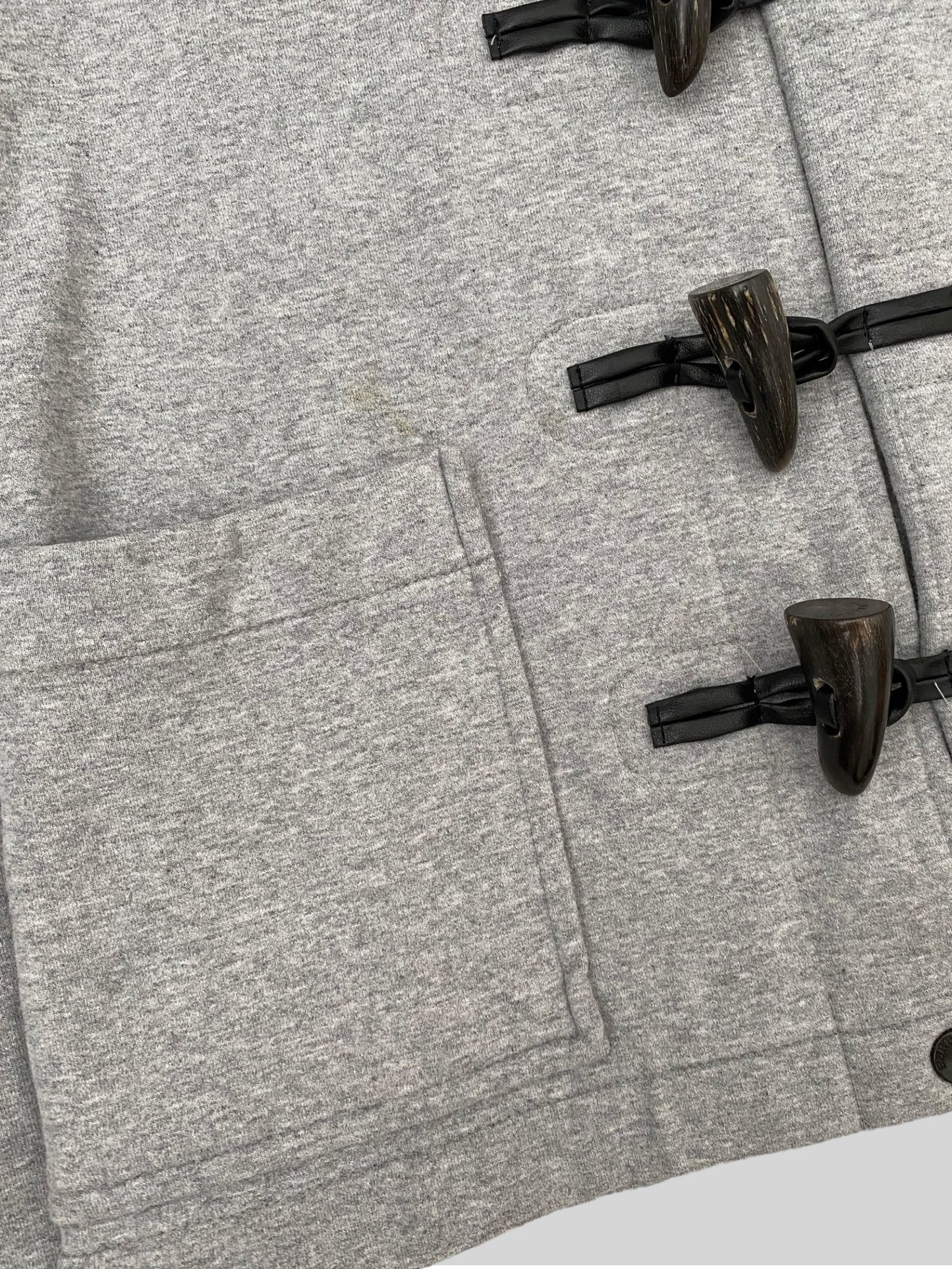 Vintage Burberry Button Up Duffle Coat Light Grey Small