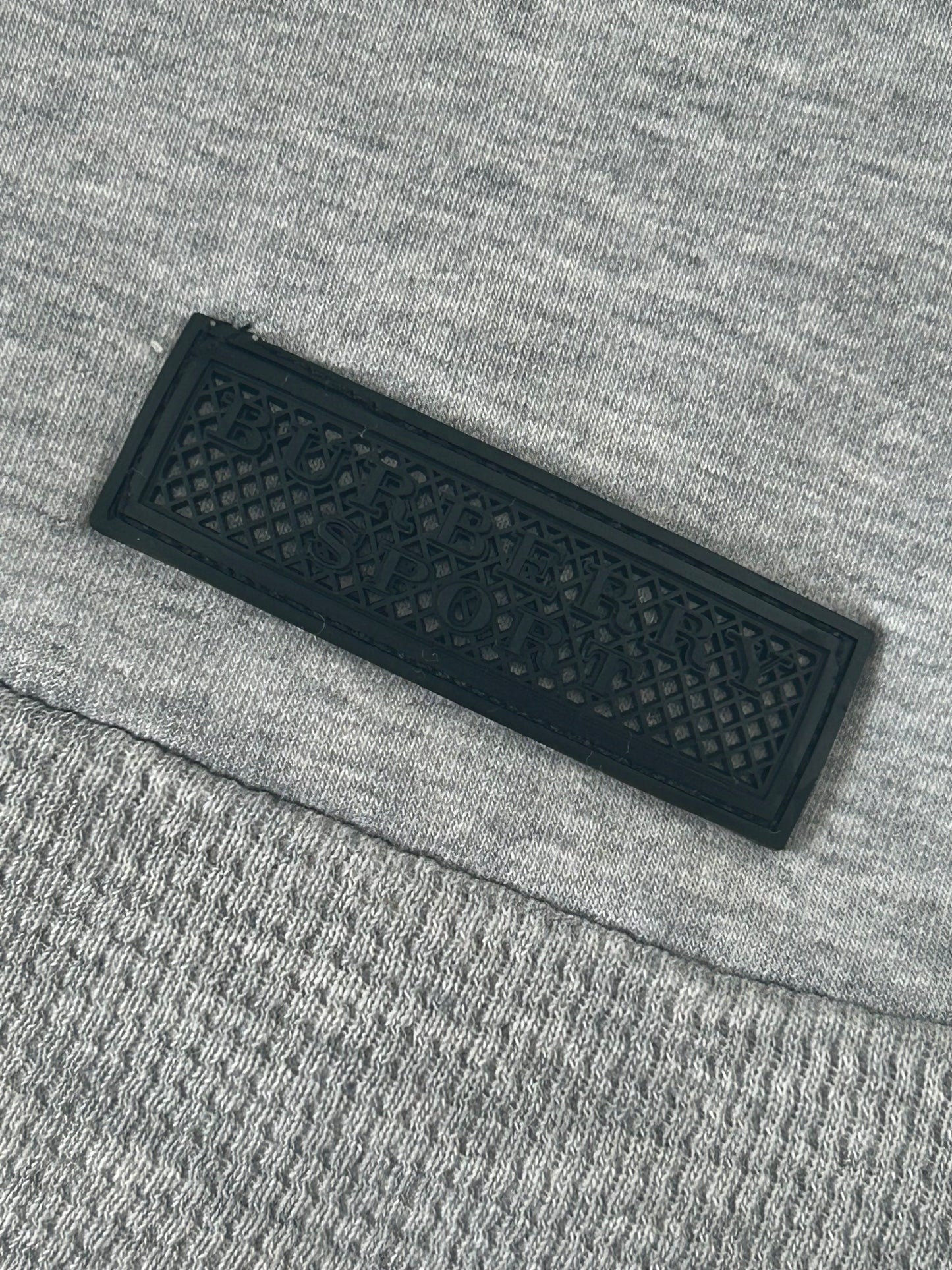 Vintage Burberry Sport Embroidered Spellout Pullover Sweatshirt Light Grey Large