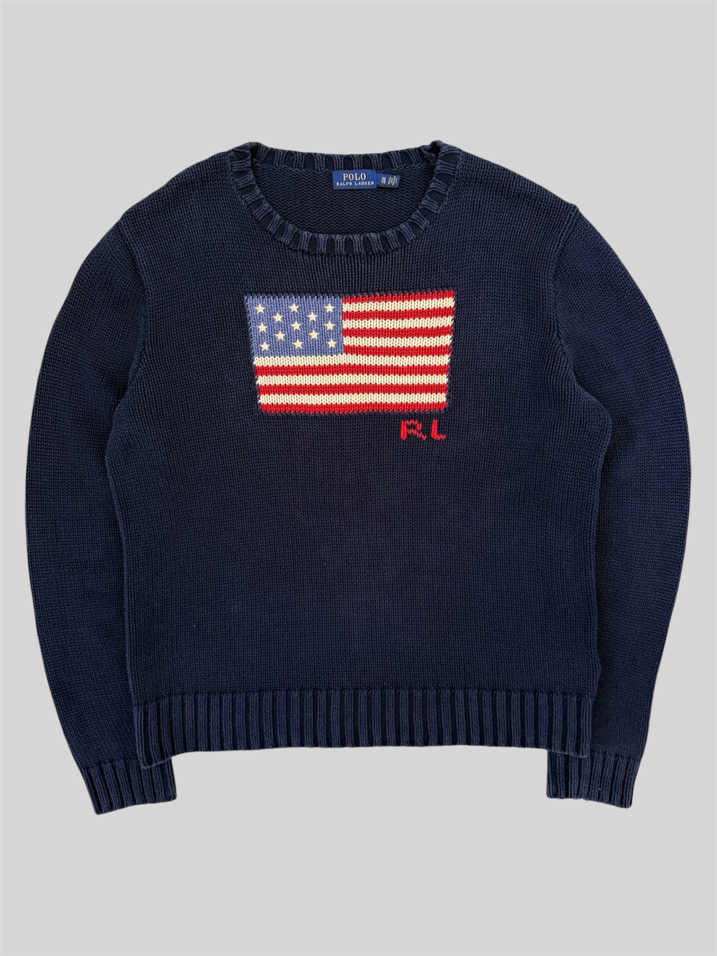Authentic Polo Ralph Lauren USA Knitted Pullover Jumper Navy X-Large