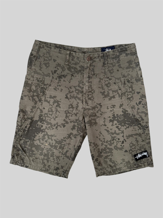 Rare Vintage Stussy 1990s Camouflage Camo Shorts Green W32