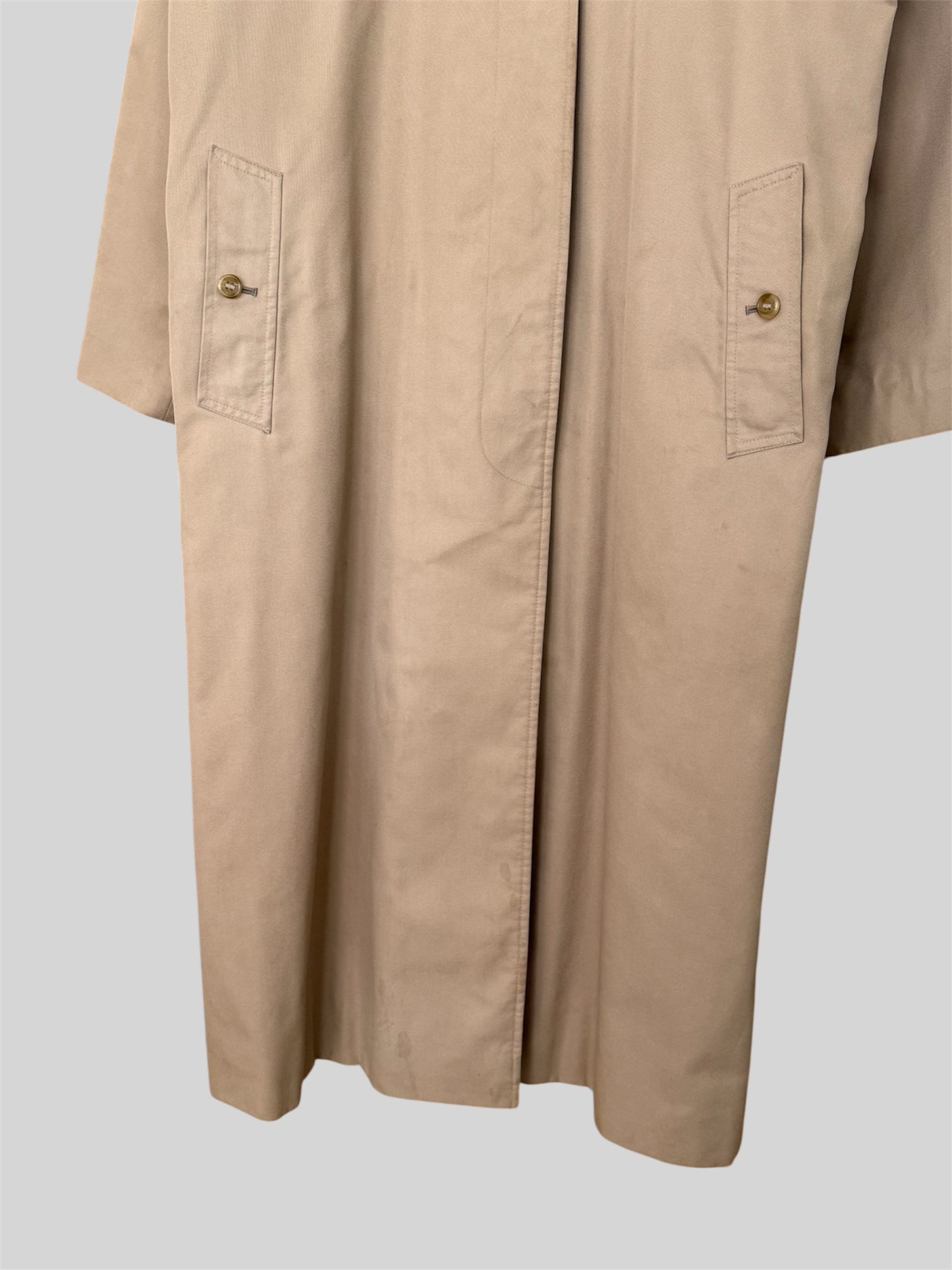 Vintage Burberry Women’s Regular Fit Full Length Trench Coat Beige Size 14 Long