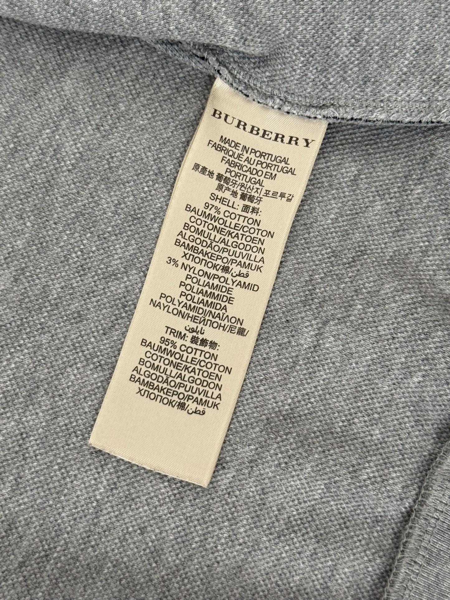 Vintage Burberry Sport Spellout Full Zip Active Hoodie Light Grey Medium