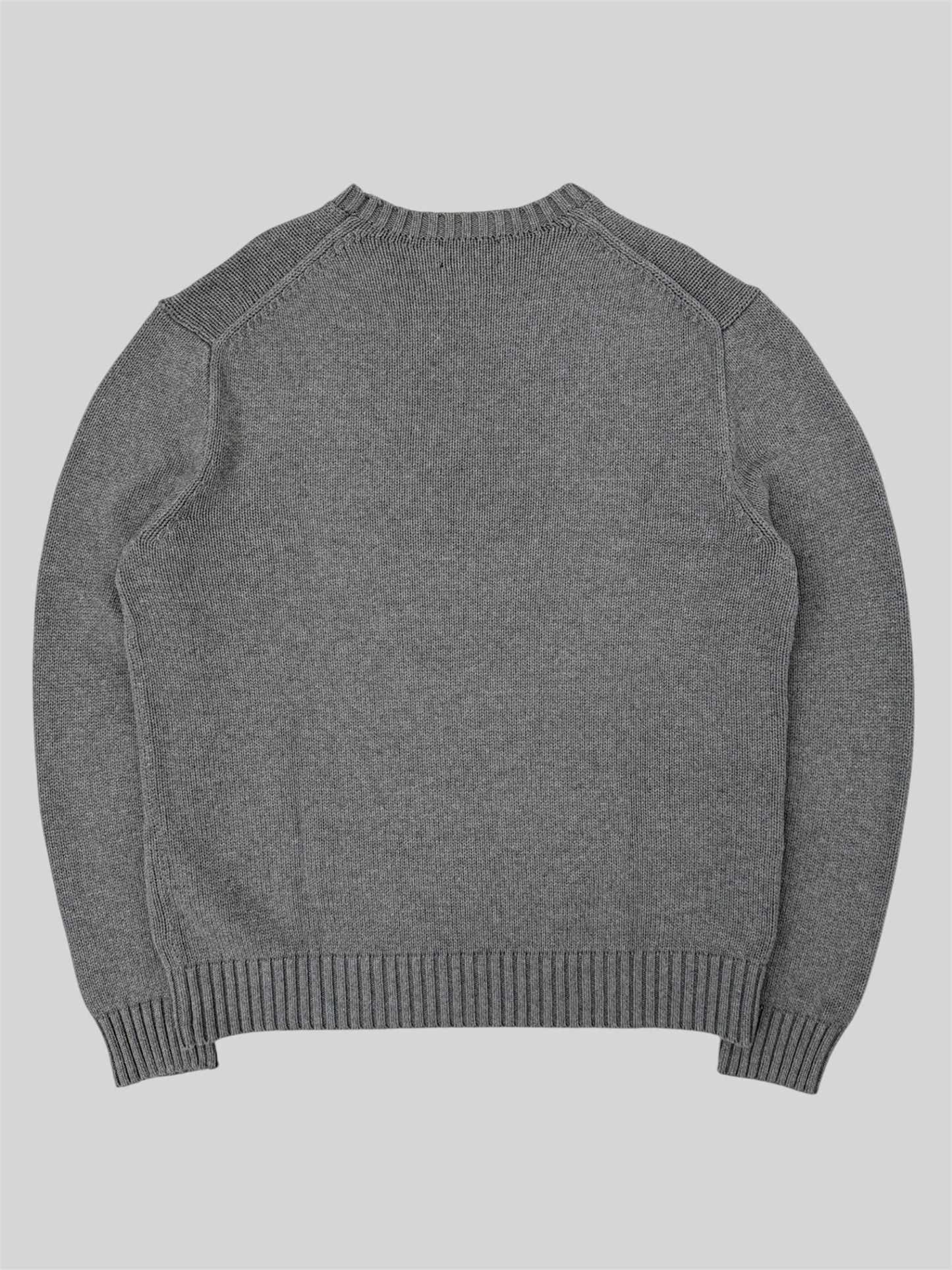 Authentic Polo Ralph Lauren Teddy Bear Knitted Pullover Jumper Light Grey M