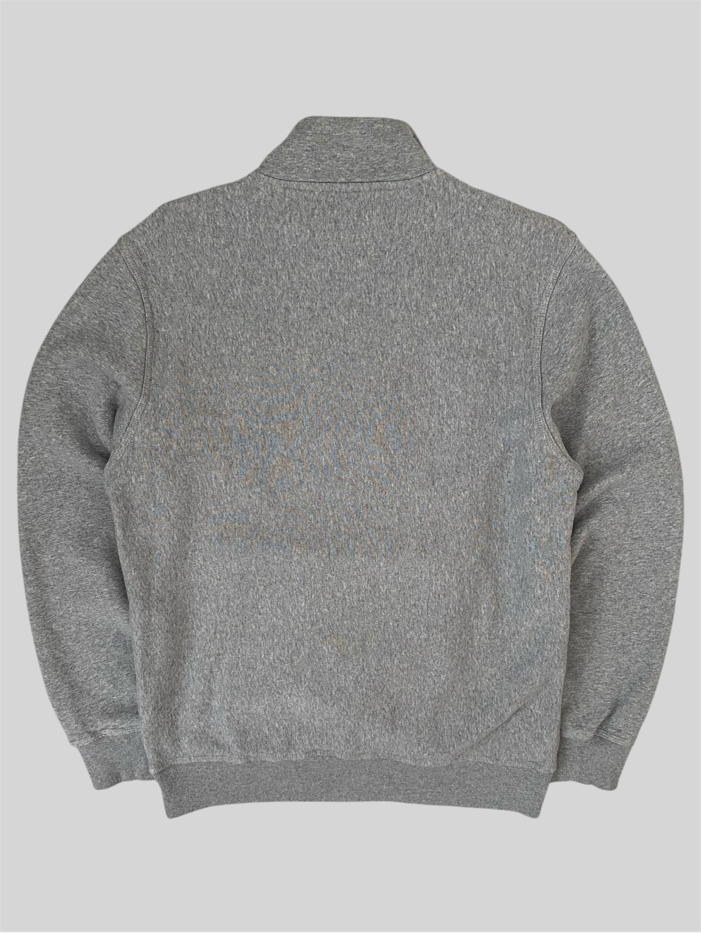 Stussy Embroidered Quarter Zip Pullover Sweatshirt Light Grey Medium