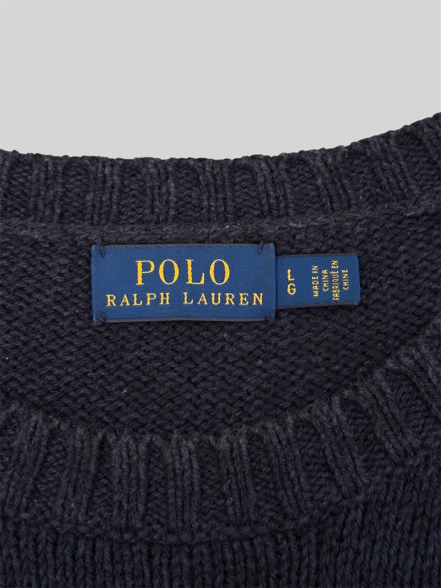 Authentic Polo Ralph Lauren Teddy Bear Knitted Pullover Jumper Black/Navy Large