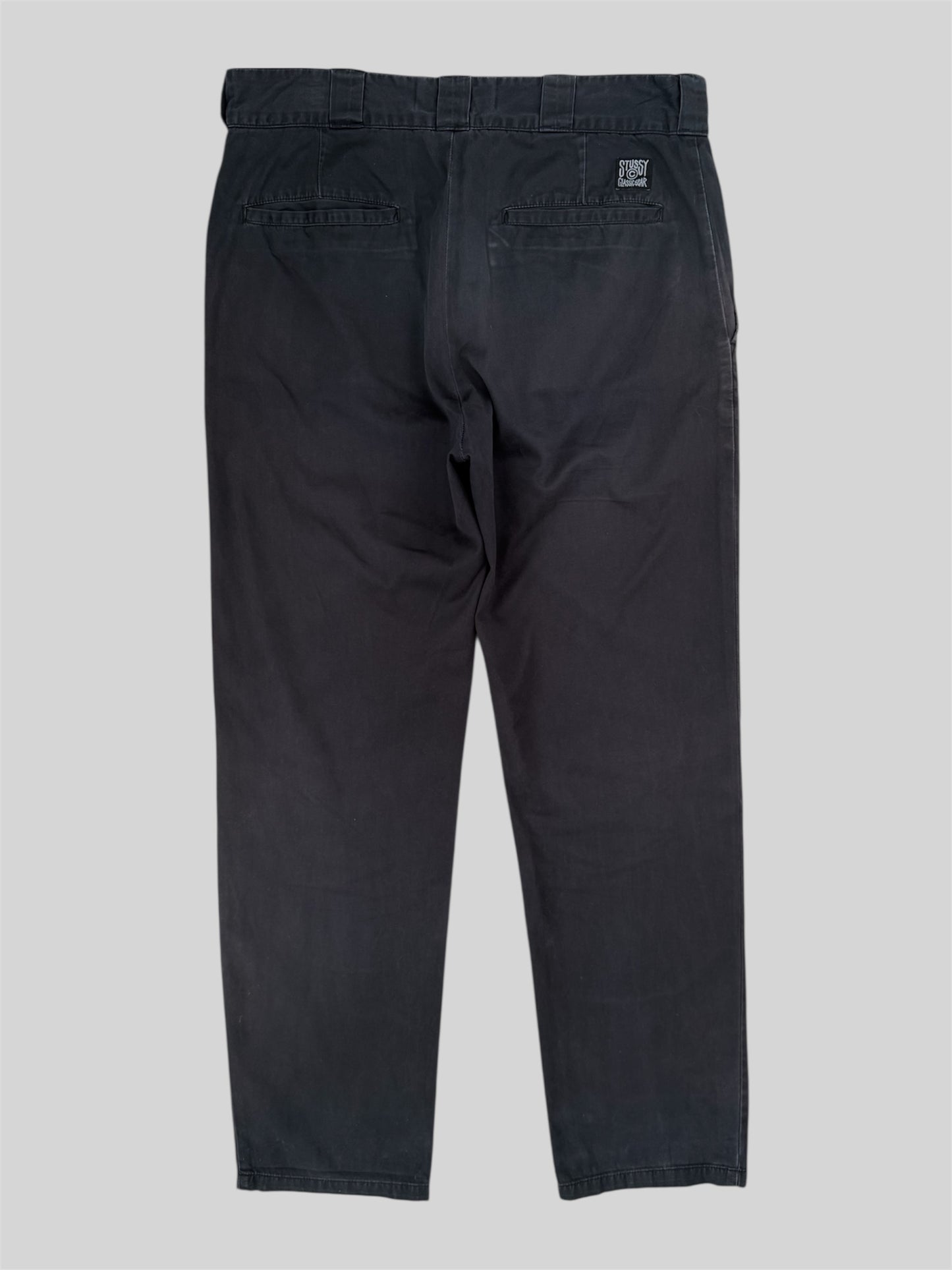 Vintage Stussy 2000s Stussy Classic Regular Fit Chino Trousers Faded Navy W34 L34