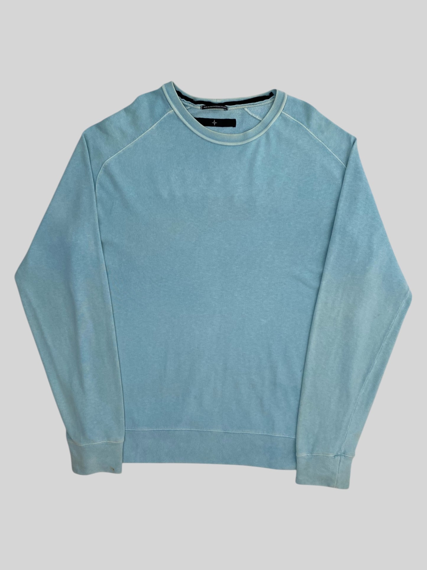 Authentic Stone Island Denim 2004 Pullover Sweatshirt Light Blue X-Large