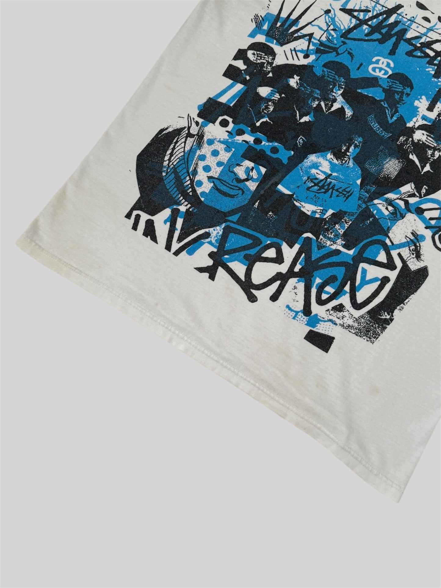 Vintage Stussy Graphic Print School Kids T Shirt White Medium