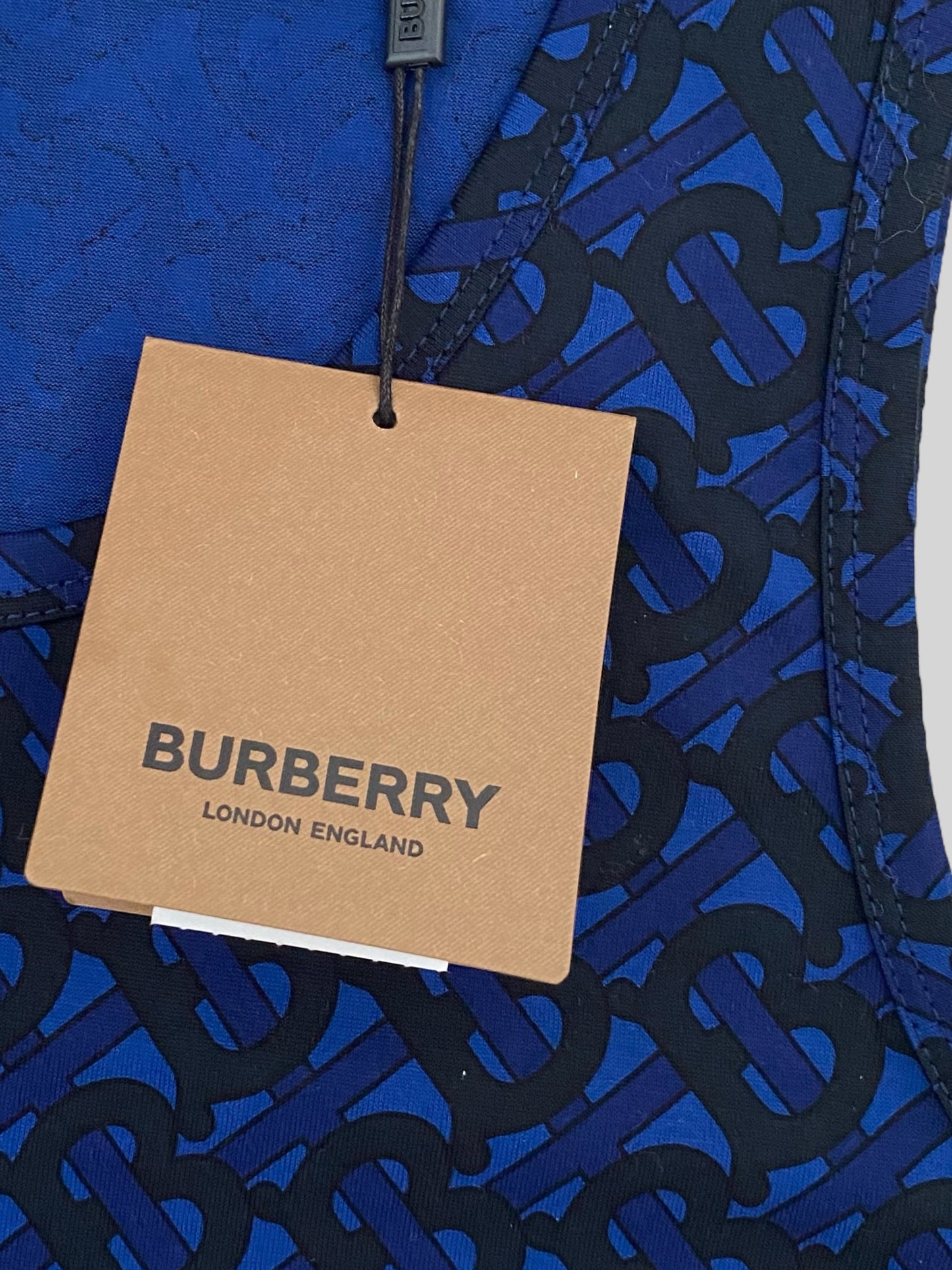 Burberry Women’s Navy Monogram Print Mini Dress Size Small £350RRP