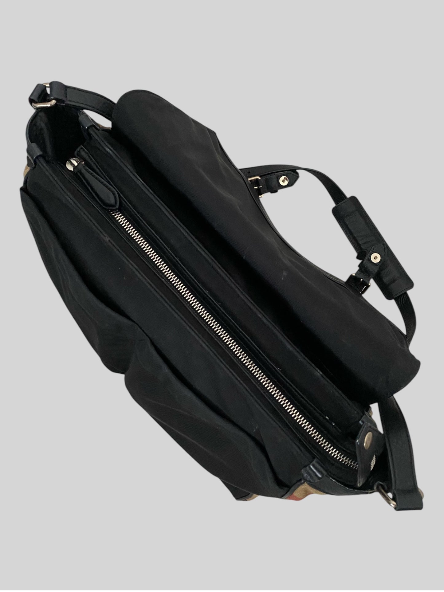 Burberry Nova Check Diaper Changing Messenger Bag Black