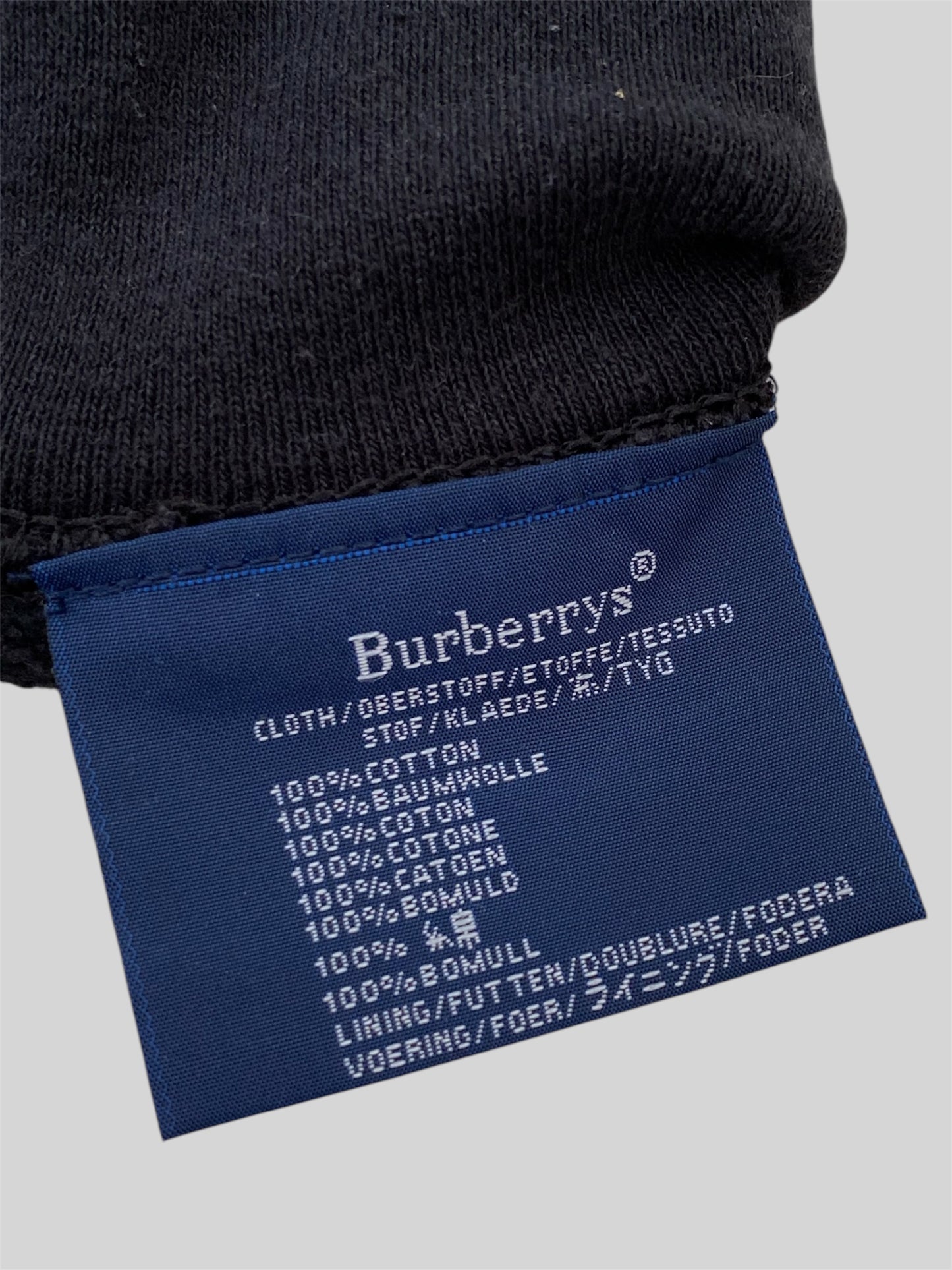 Vintage Burberry Embroidered Spellout Pullover Sweatshirt Black Medium